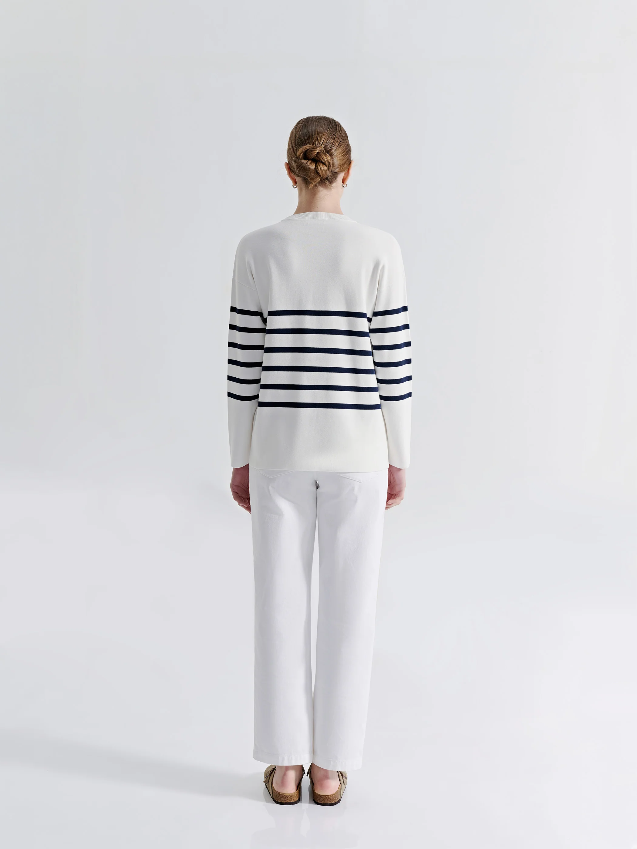 OVERSIZED CREW NECK STRIPED SWEATER - Image 4