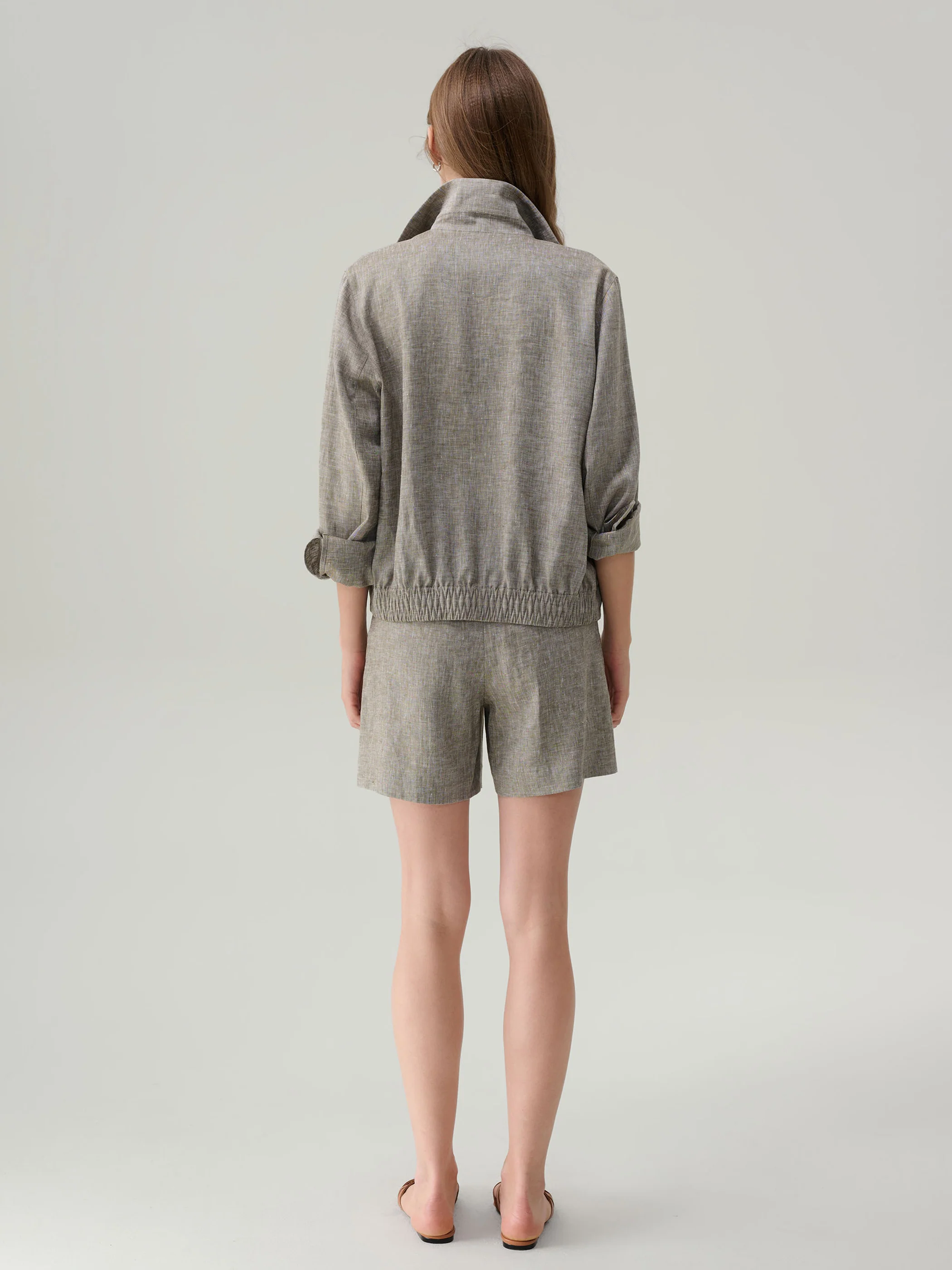 Penelope High Waisted Linen Shorts - Image 3