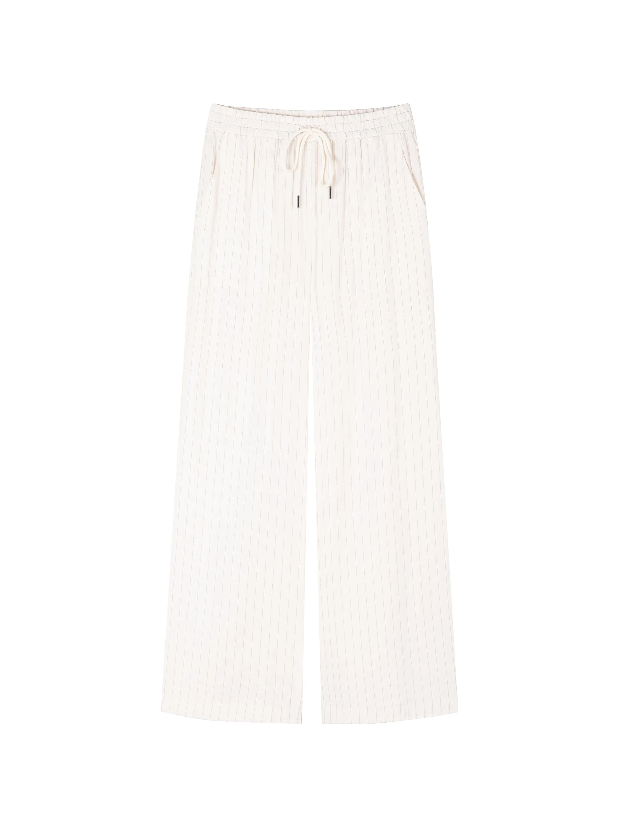 PINSTRIPED LINEN ELASTIC WAIST SUIT PANTS - Image 5