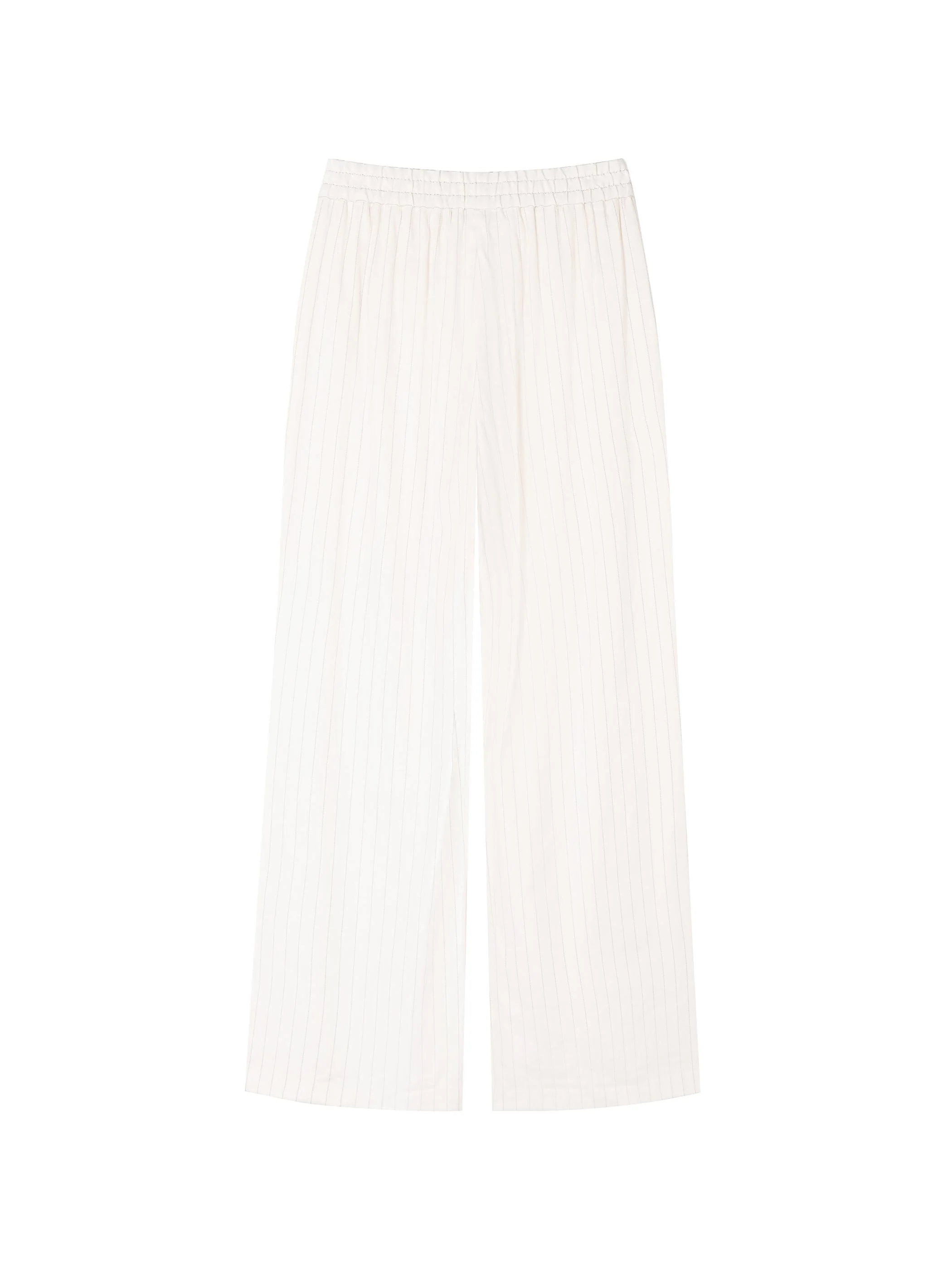 PINSTRIPED LINEN ELASTIC WAIST SUIT PANTS - Image 6