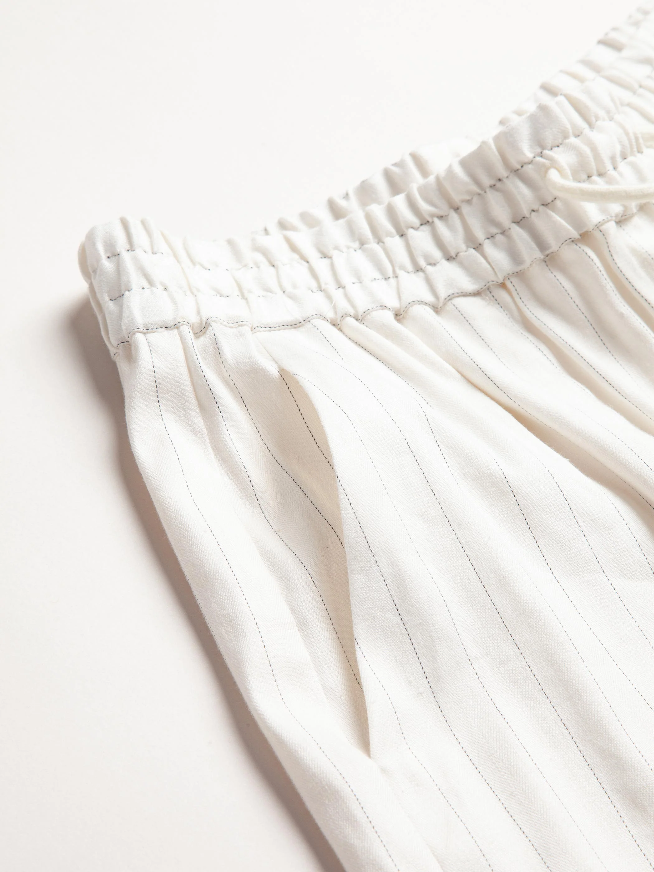 PINSTRIPED LINEN ELASTIC WAIST SUIT PANTS - Image 7