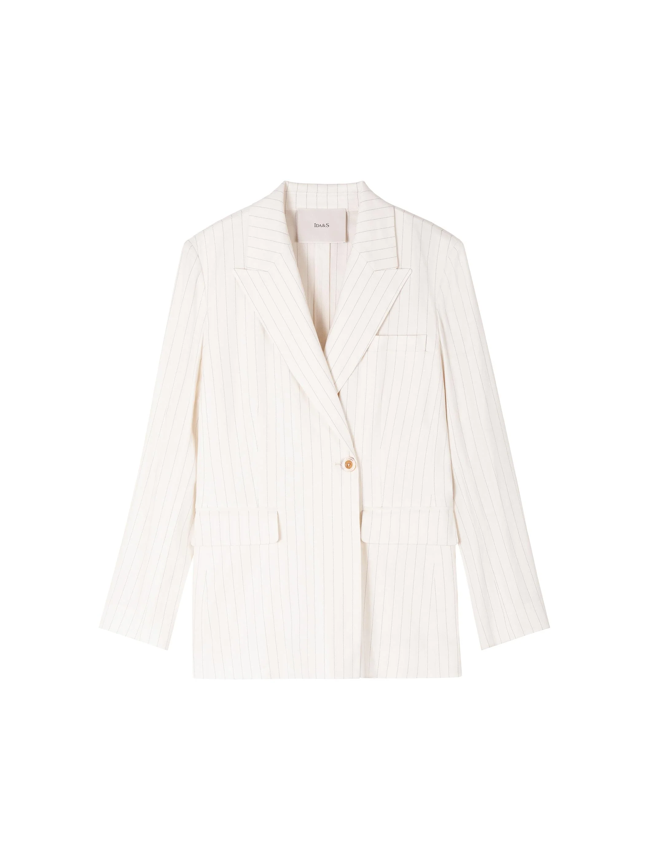 PINSTRIPED LINEN SUIT BLAZER - Image 6
