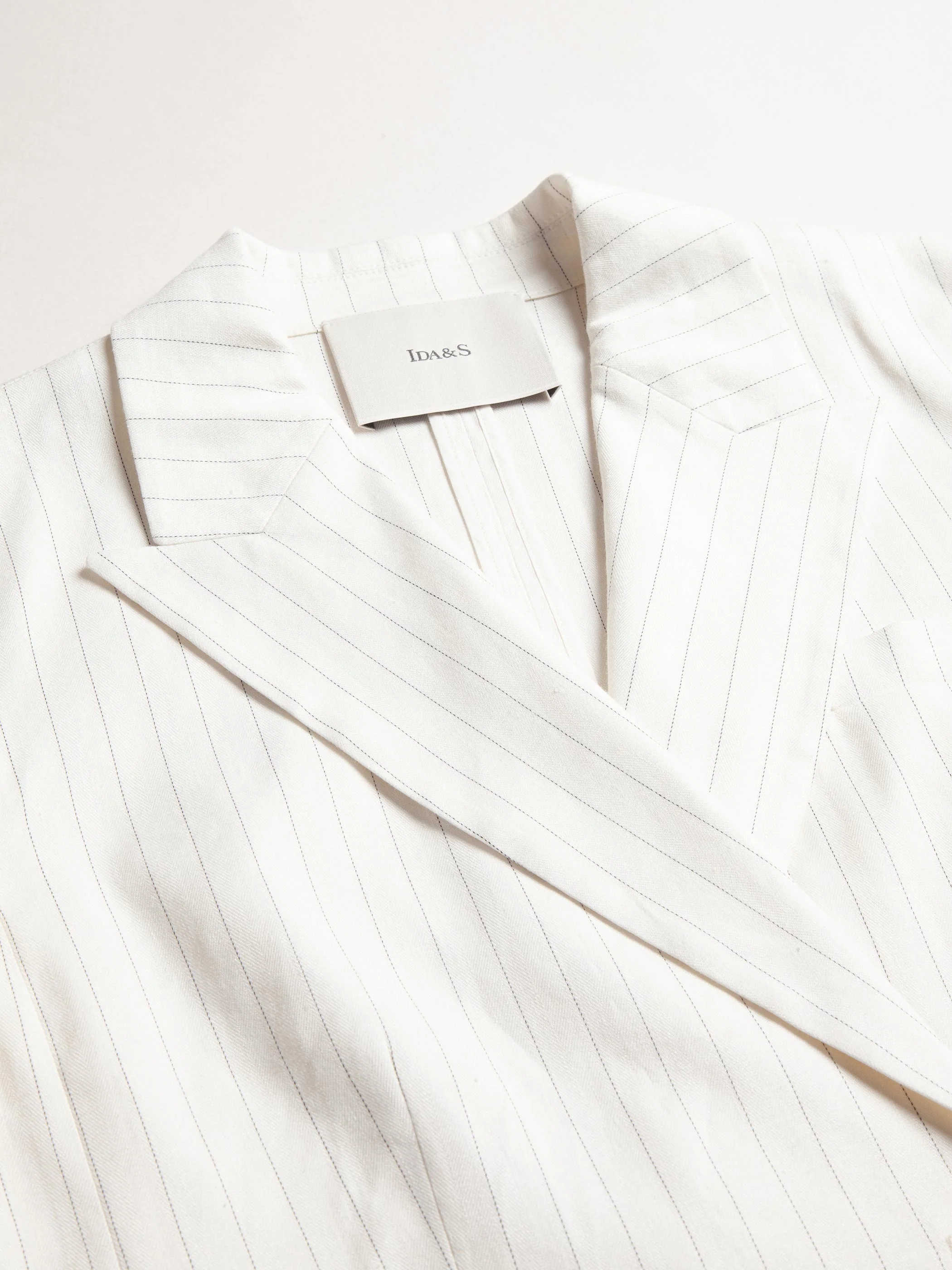 PINSTRIPED LINEN SUIT BLAZER - Image 8