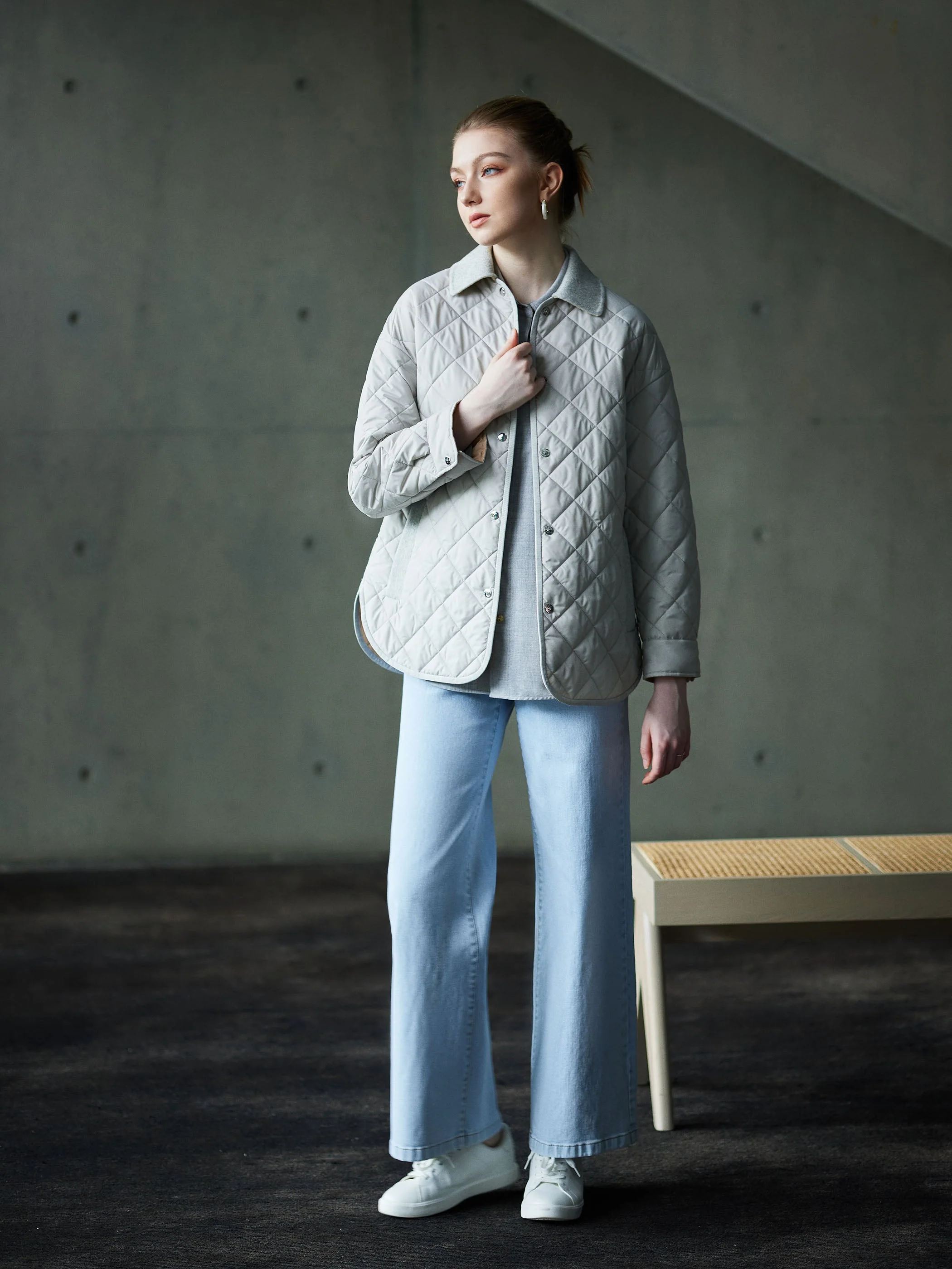 QUILTED LONG SLEEVE BUTTON DOWN JACKET - Image 10