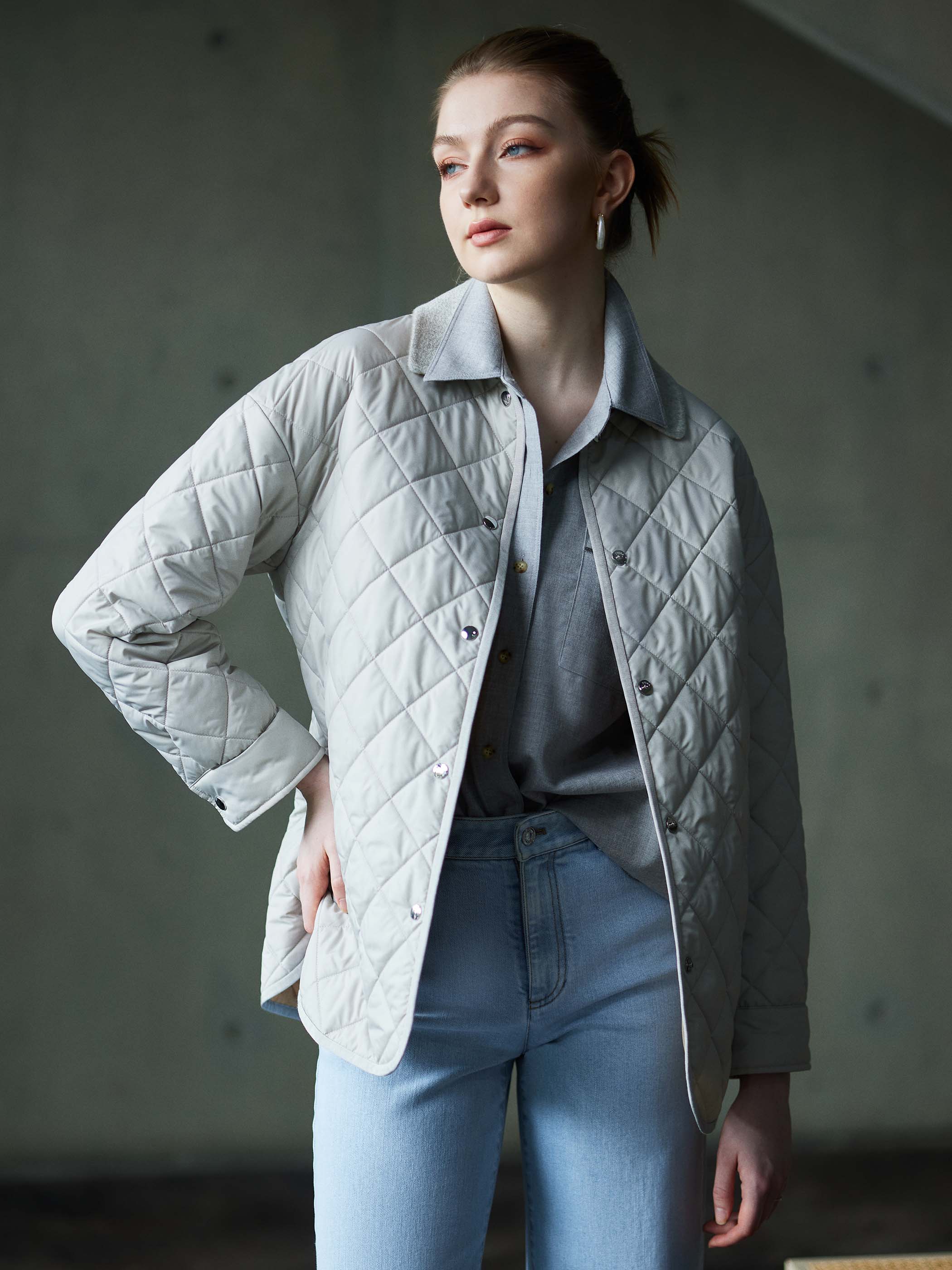 QUILTED LONG SLEEVE BUTTON DOWN JACKET - Image 11