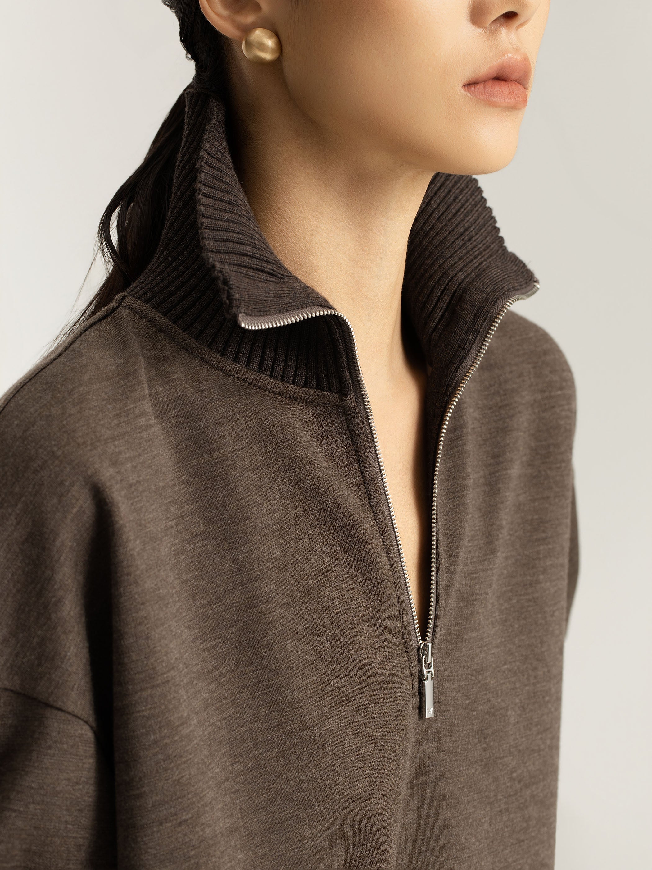 Reina Merino Wool Quarter-Zip Pullover - Image 4
