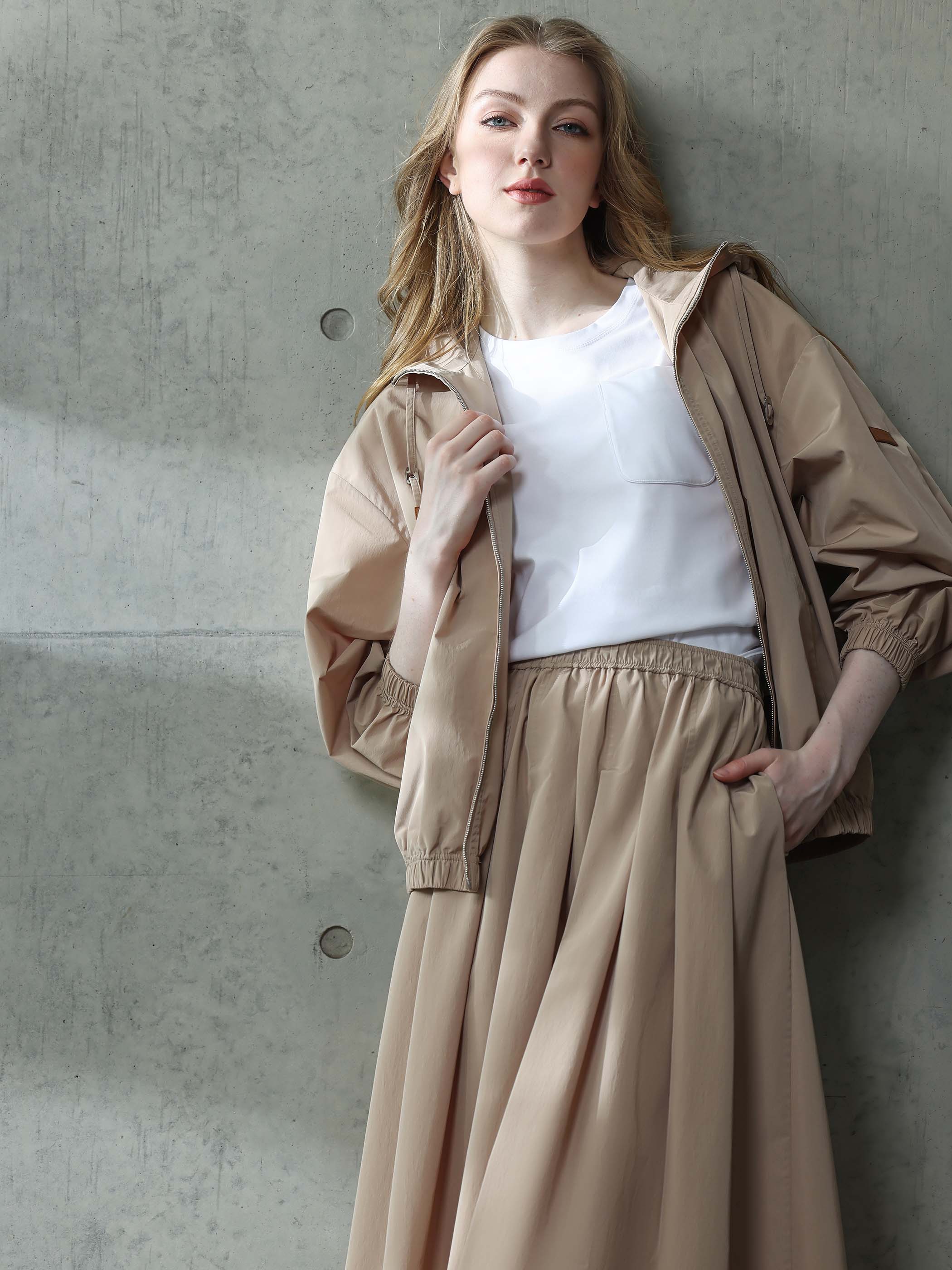 RELAXED DROPPED SHOULDER BOMBER JACKET W/ HOOD - Image 7