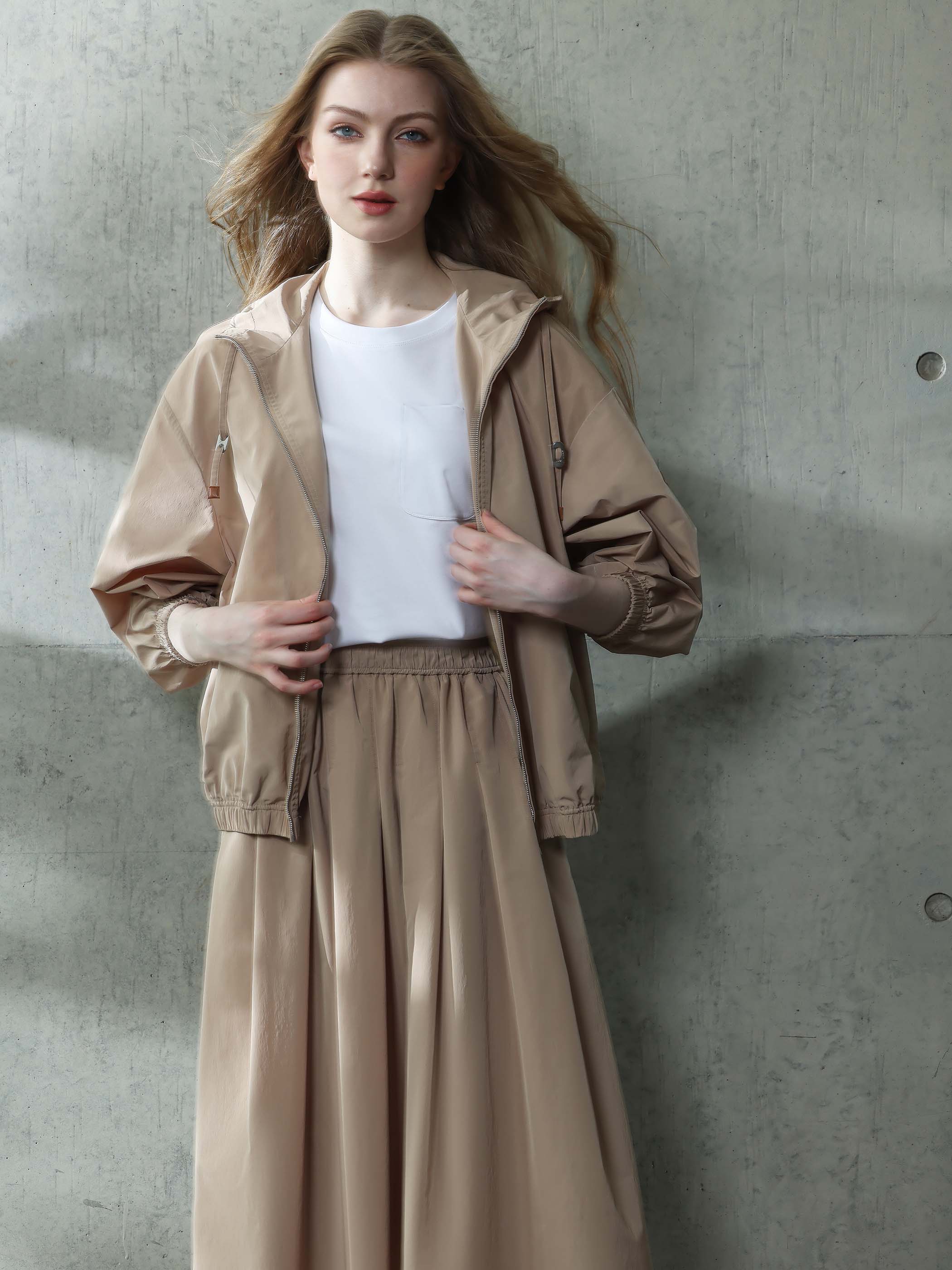 RELAXED DROPPED SHOULDER BOMBER JACKET W/ HOOD - Image 8