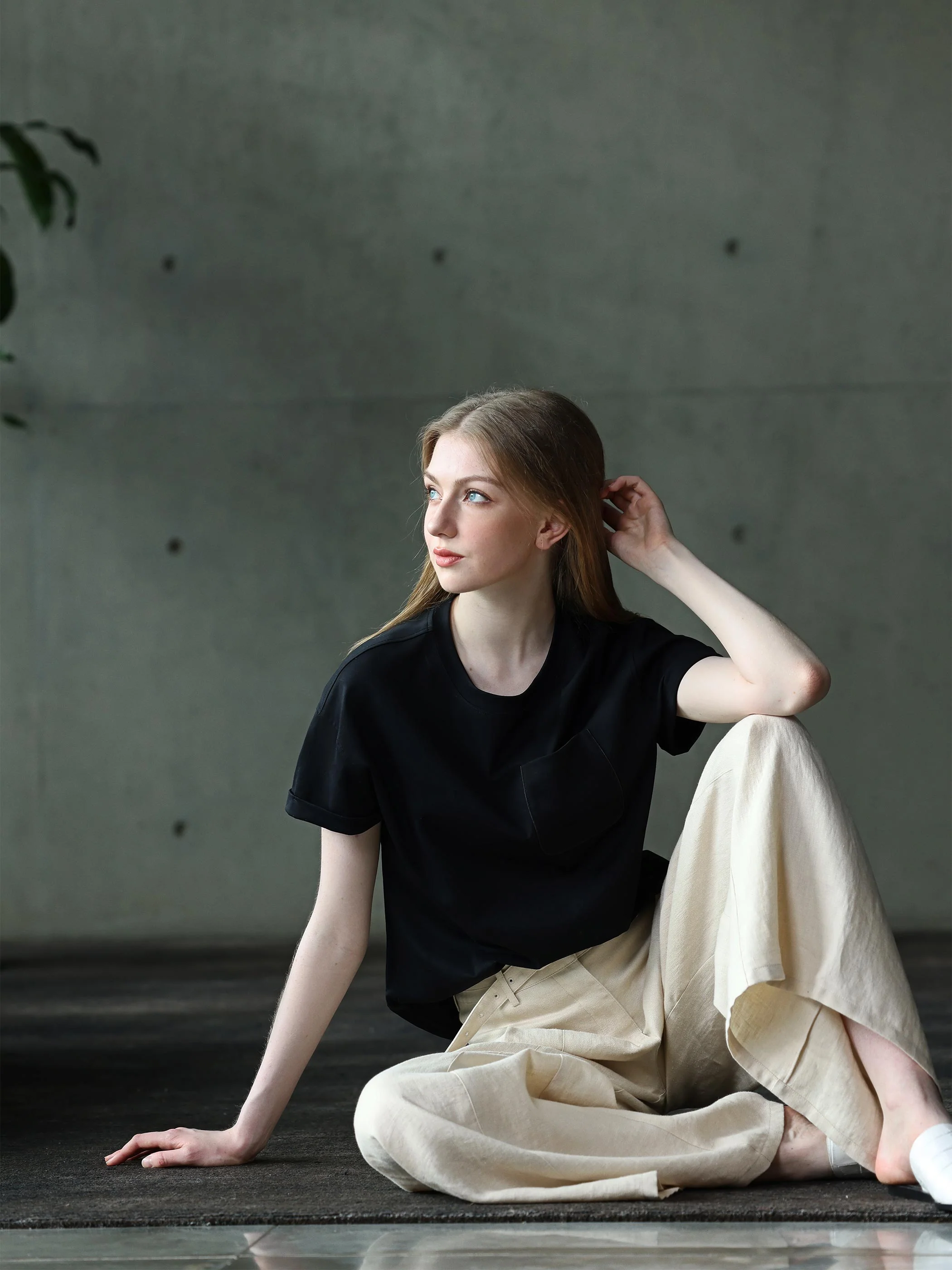 RELAXED WIDE LEG LINEN PANTS - Image 3