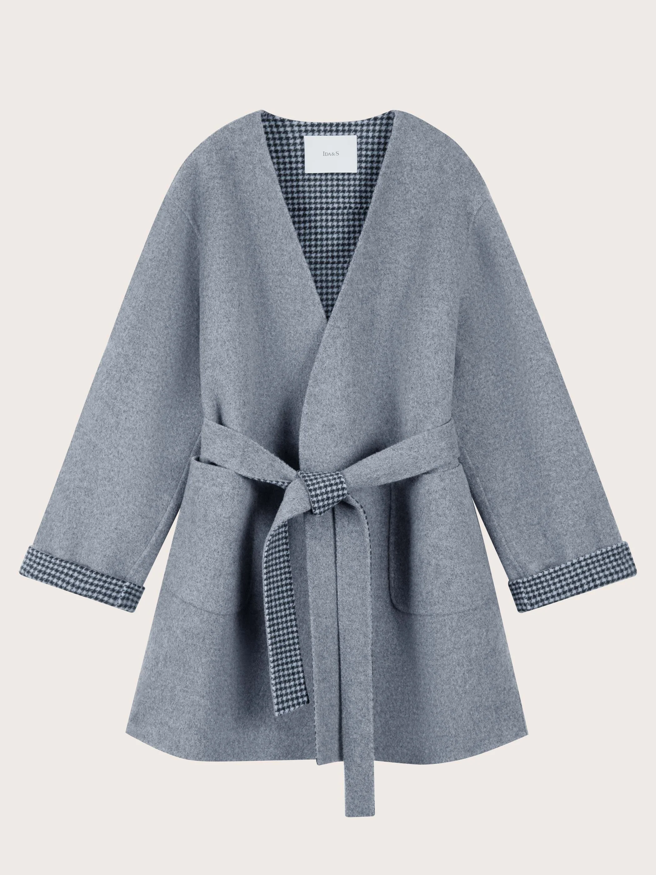 REVERSIBLE COLLARLESS COAT - Image 5