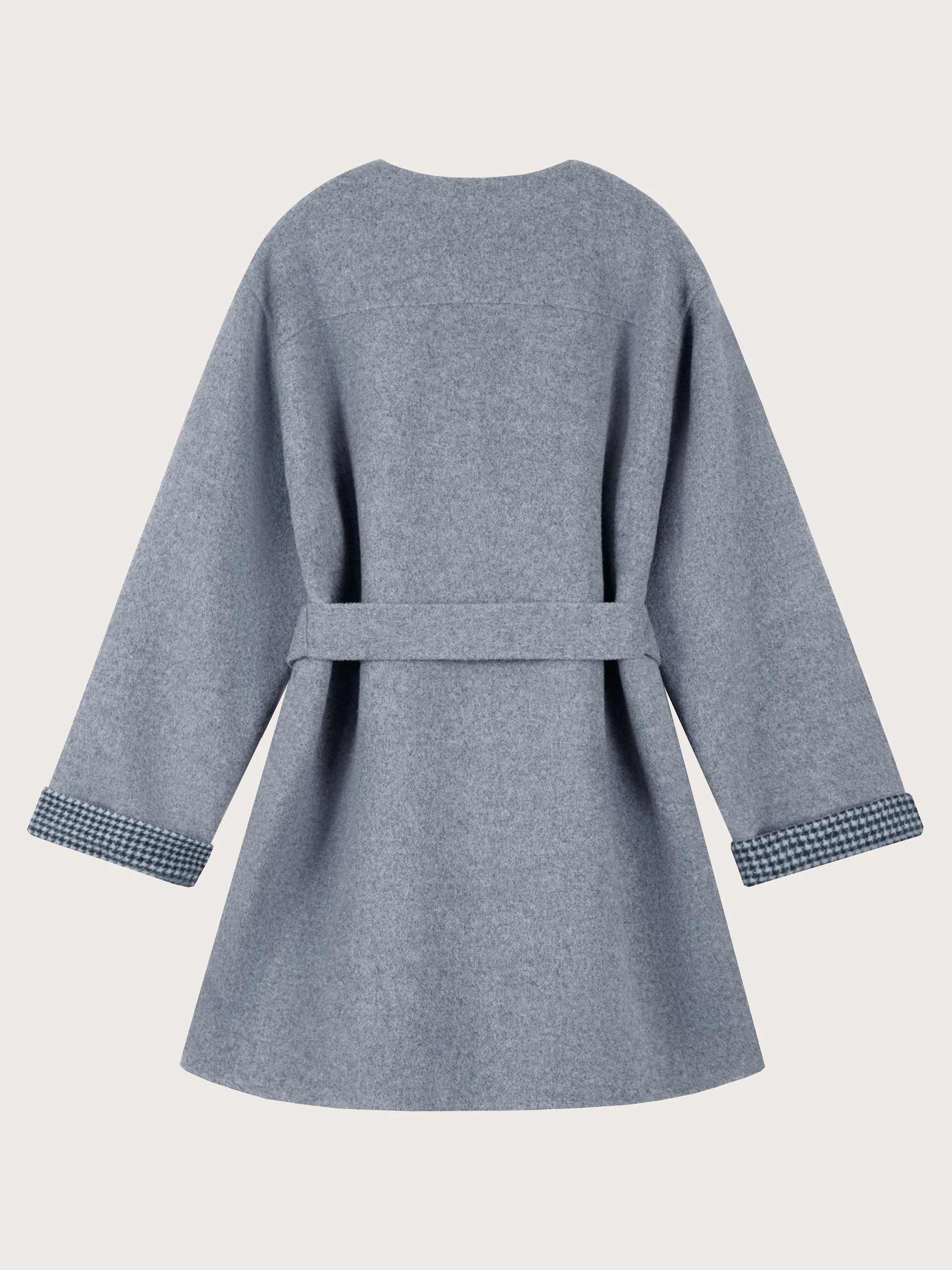 REVERSIBLE COLLARLESS COAT - Image 6