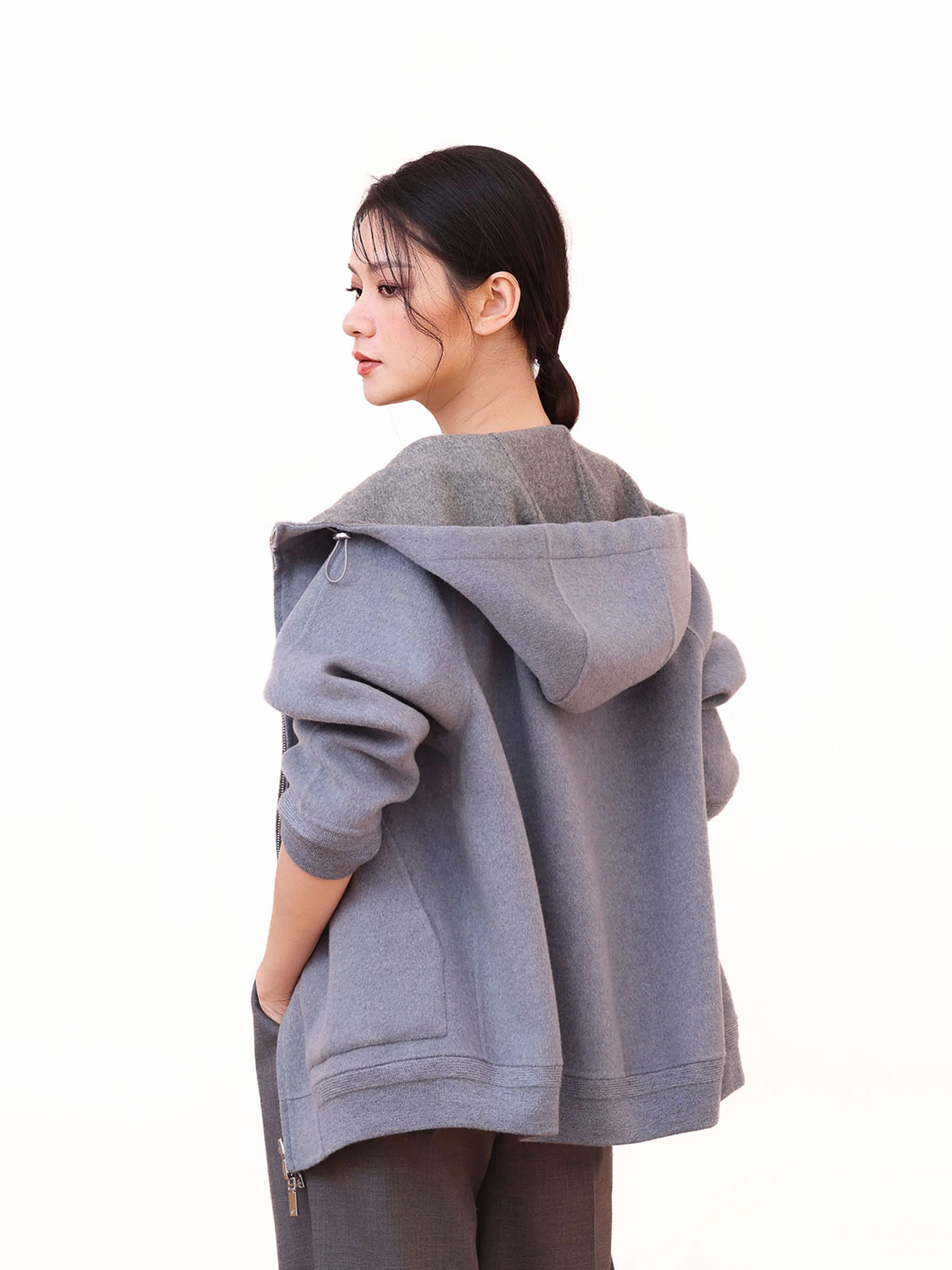 REVERSIBLE OVERSIZED JACKET W/ HOOD - Image 3