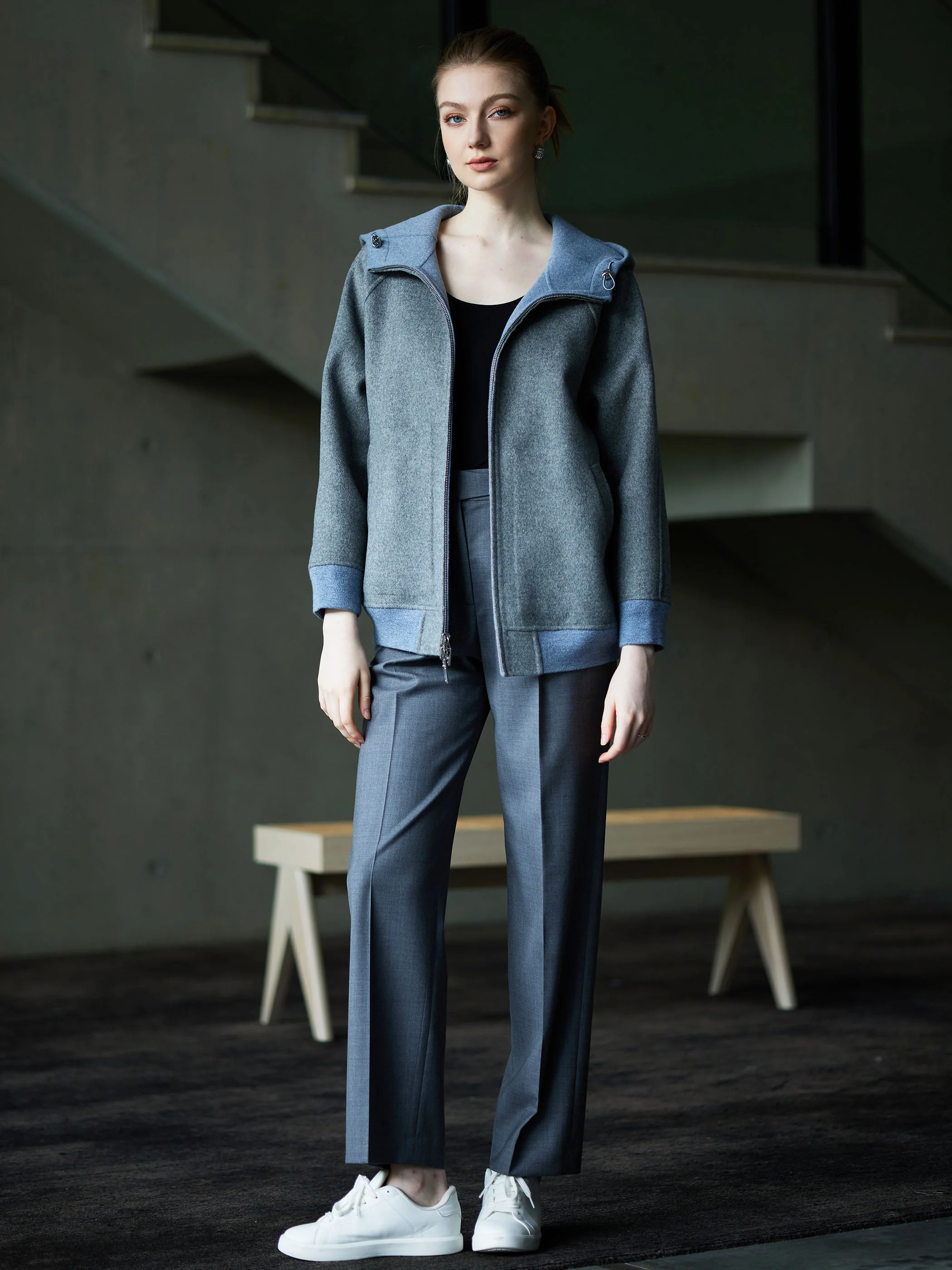 REVERSIBLE OVERSIZED JACKET W/ HOOD - Image 7