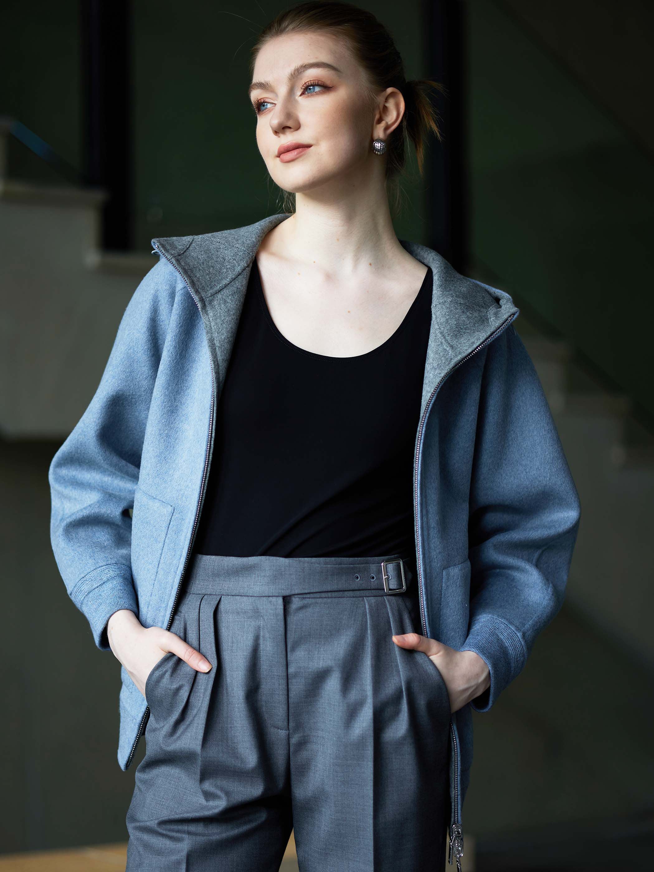 REVERSIBLE OVERSIZED JACKET W/ HOOD - Image 9
