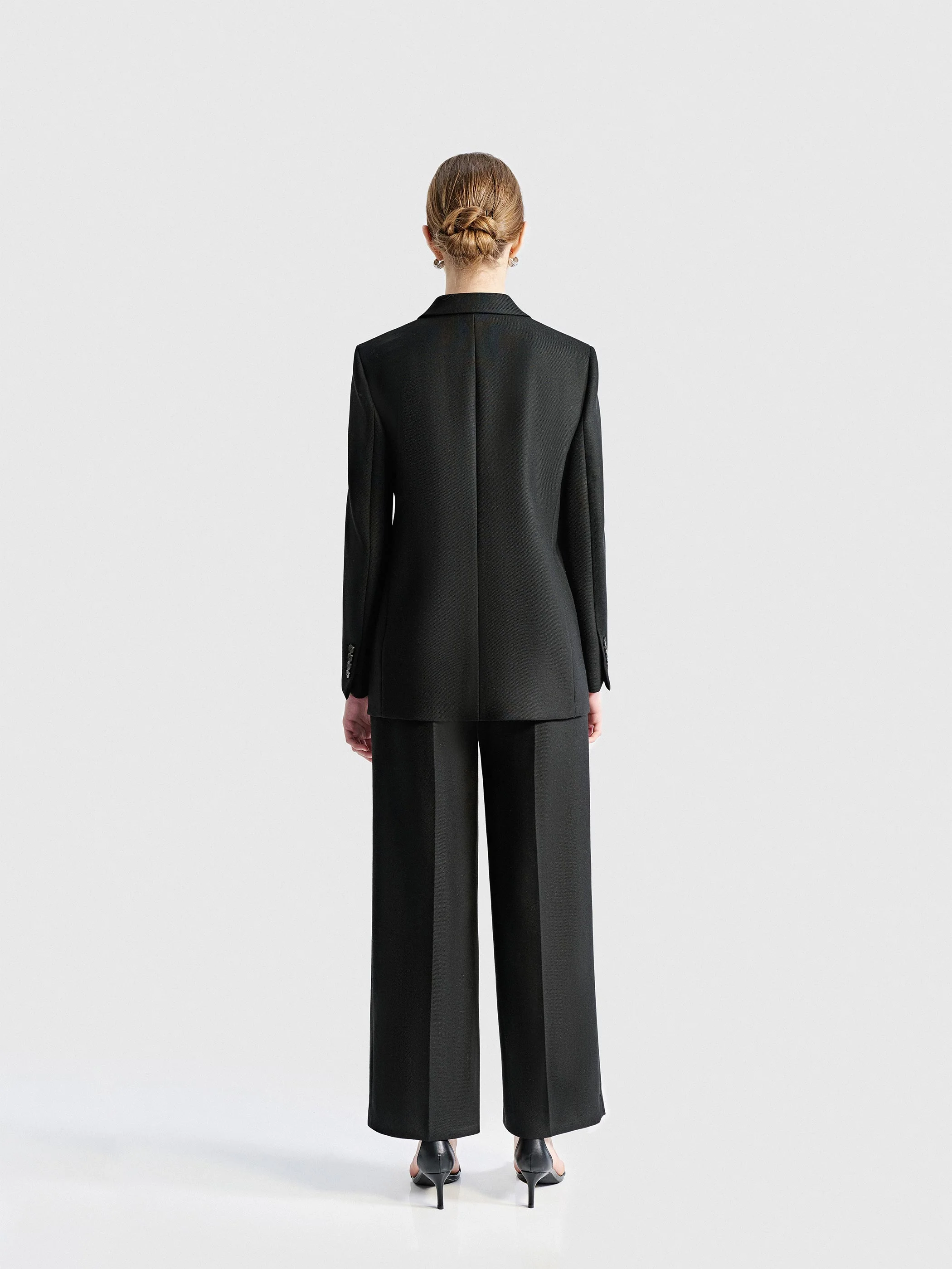 SERAPHINE TWILL WOOL STRAIGHT SUIT JACKET - Image 3