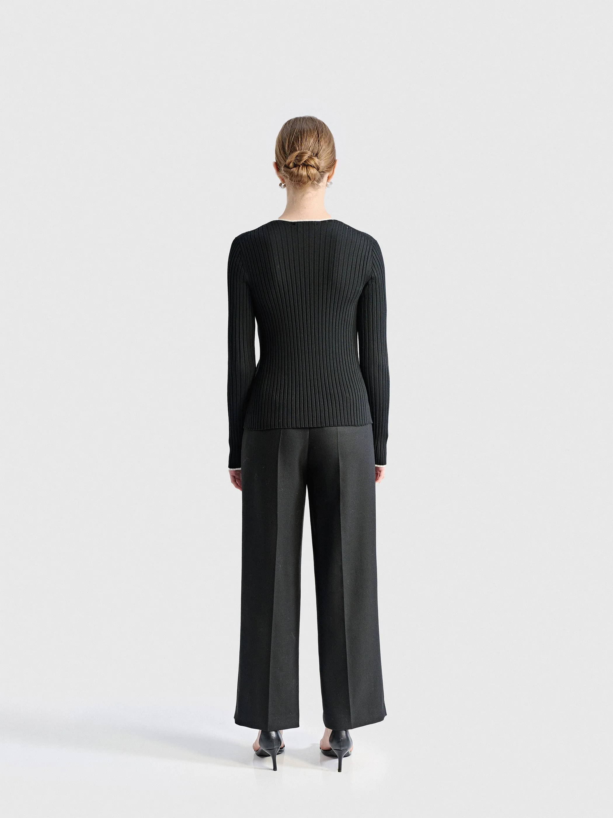 SERAPHINE TWILL WOOL STRAIGHT SUIT PANTS - Image 5