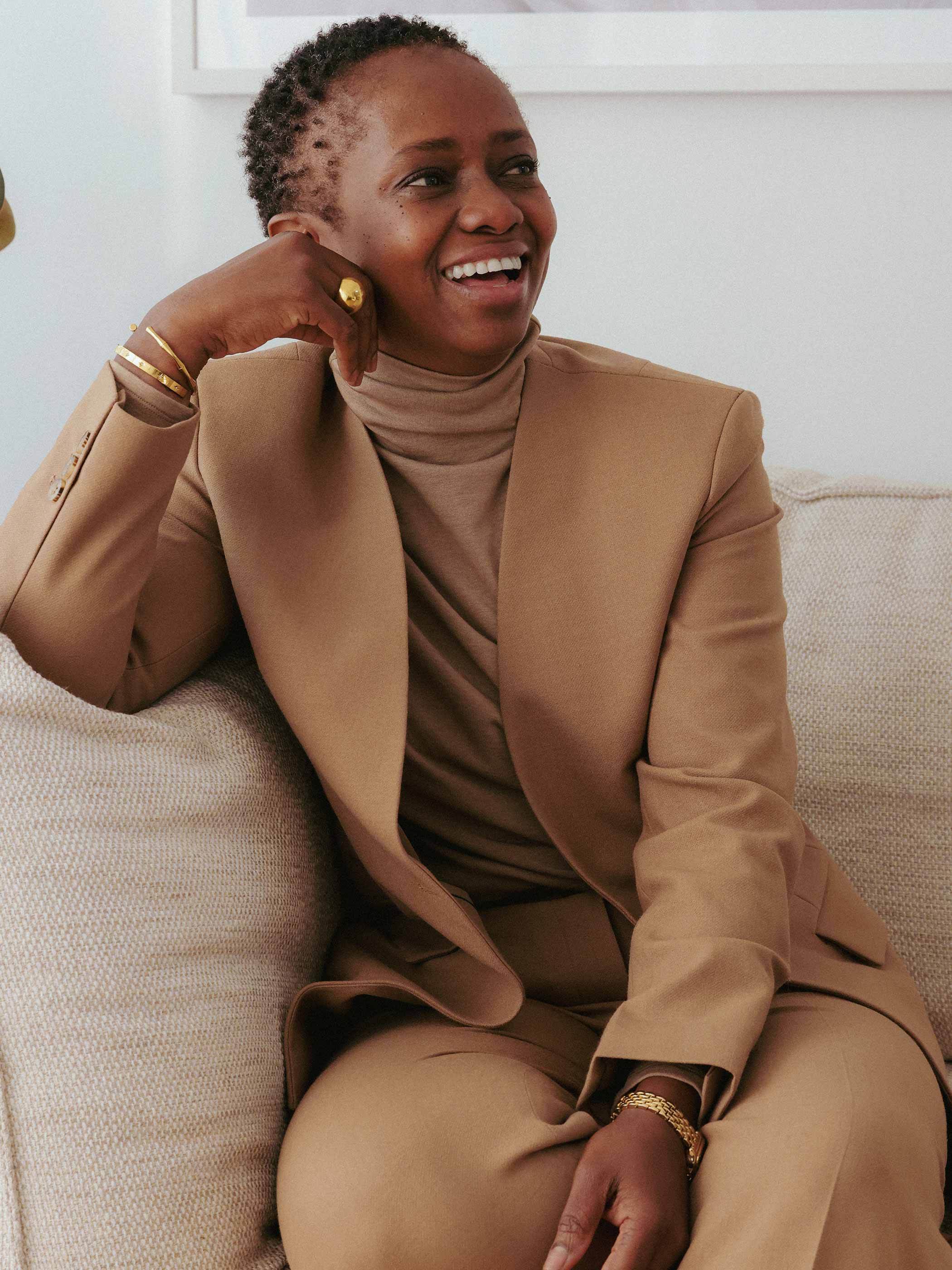 SIENNA WOOL COLLARLESS SUIT JACKET - Image 3