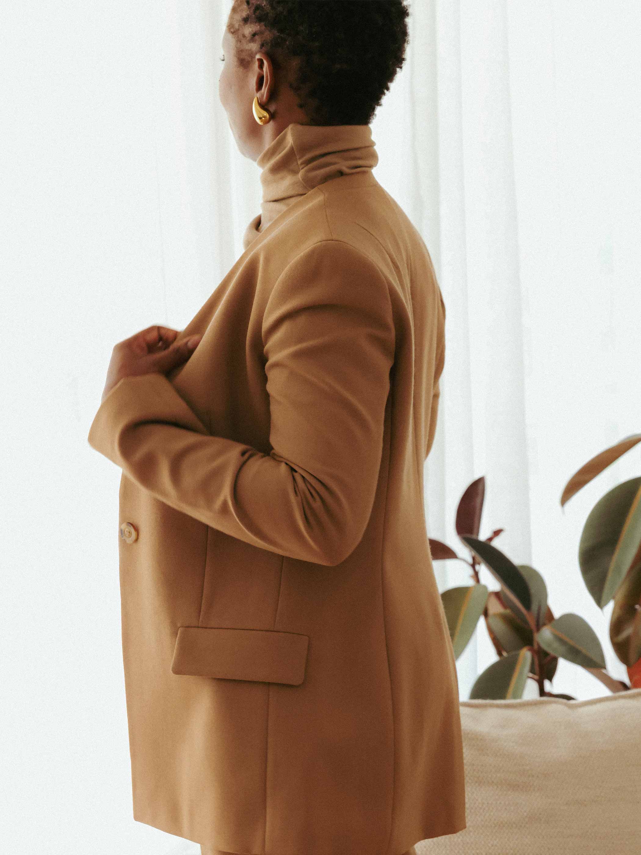 SIENNA WOOL COLLARLESS SUIT JACKET - Image 5