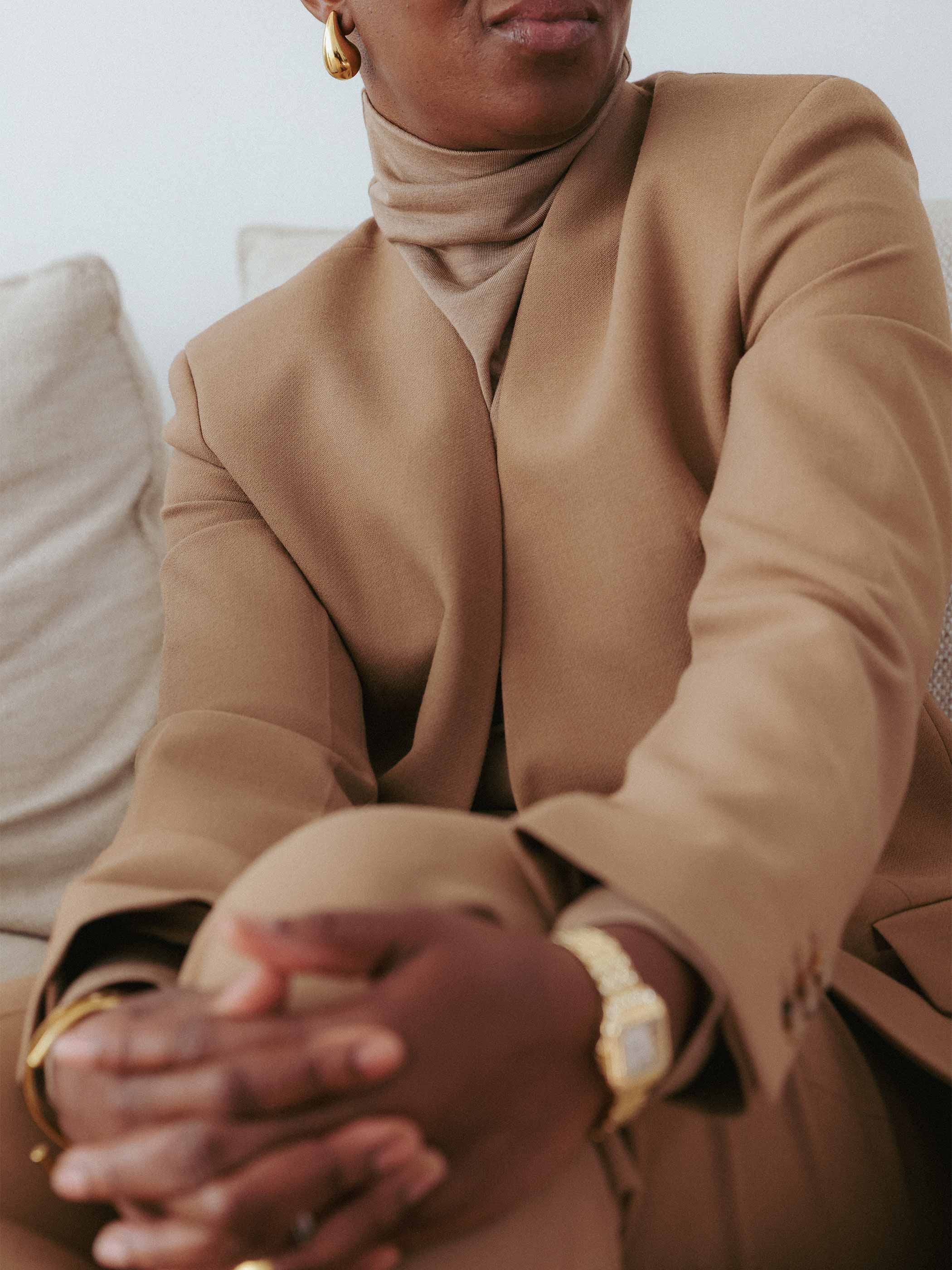 SIENNA WOOL COLLARLESS SUIT JACKET - Image 7