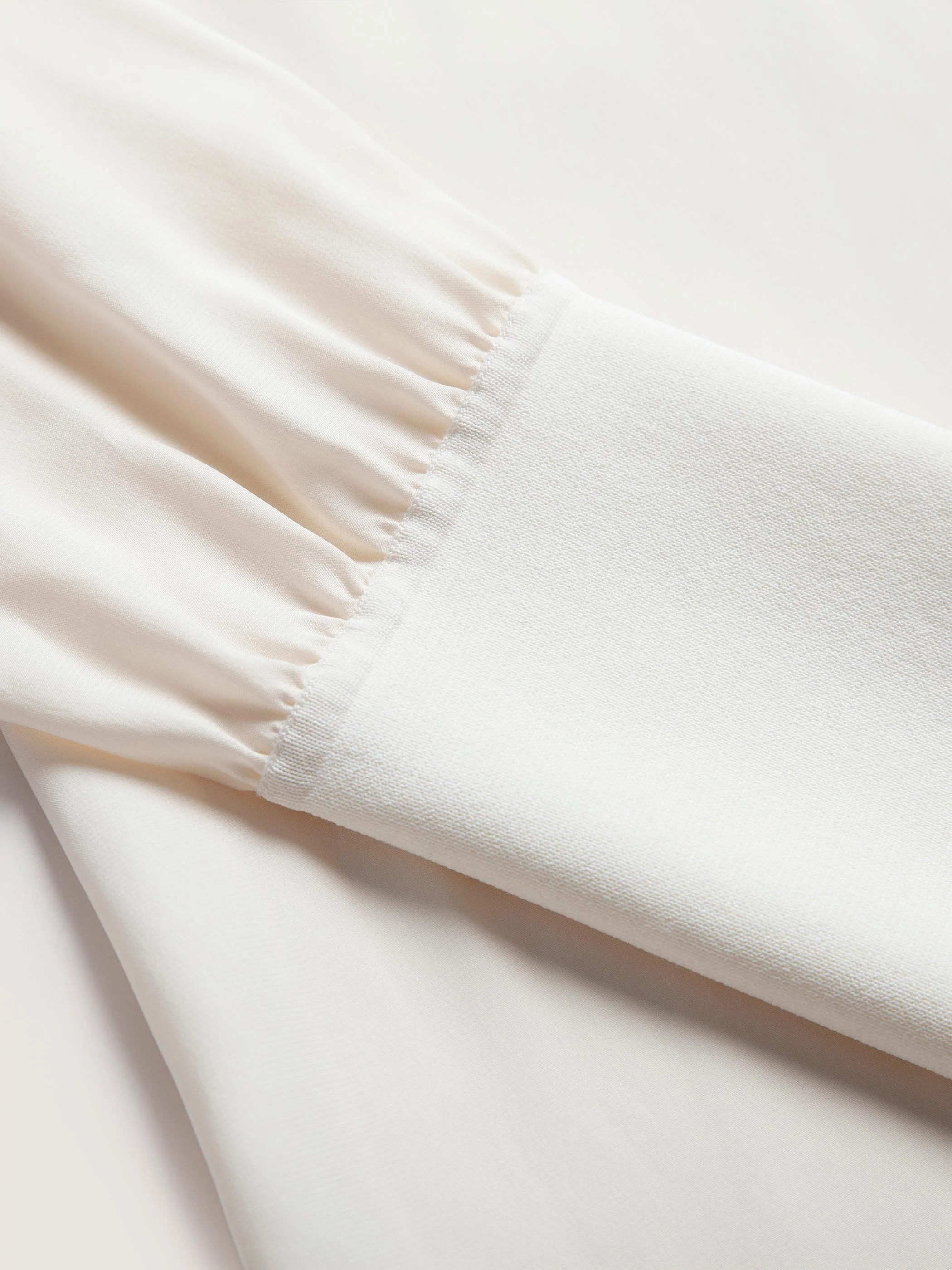 SILK BUTTONED DOWN BLOUSE WITH ELASTIC SLEEVE DETAIL - Image 10