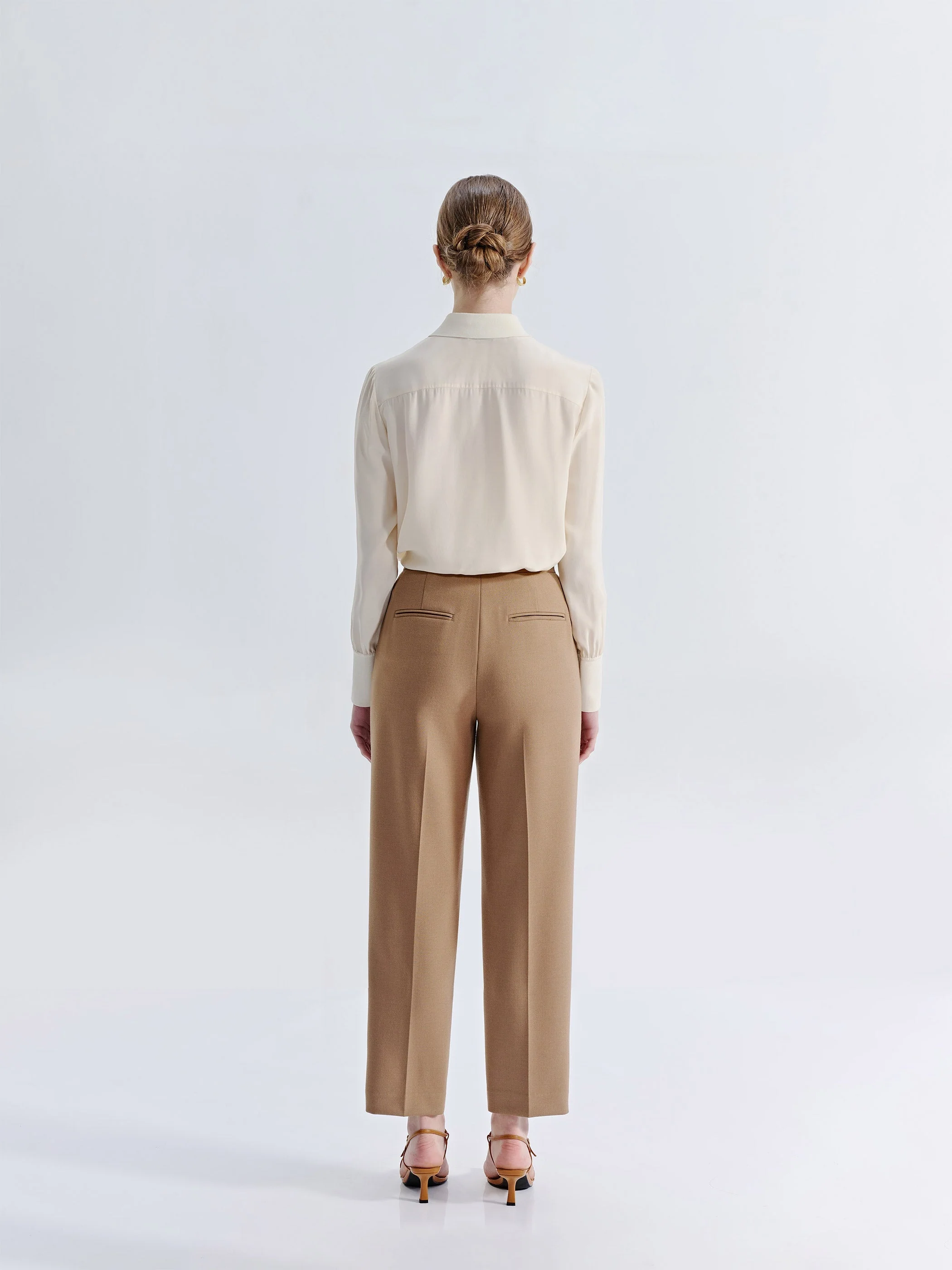 GOLDIE SILK BLOUSE WITH ELASTIC SLEEVE DETAIL - Image 3