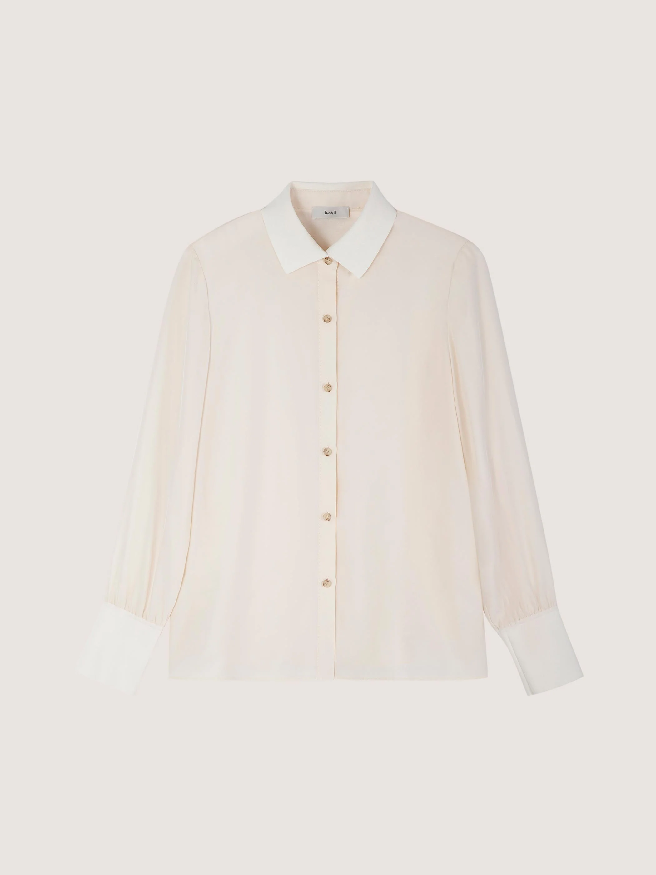 SILK BUTTONED DOWN BLOUSE WITH ELASTIC SLEEVE DETAIL - Image 6