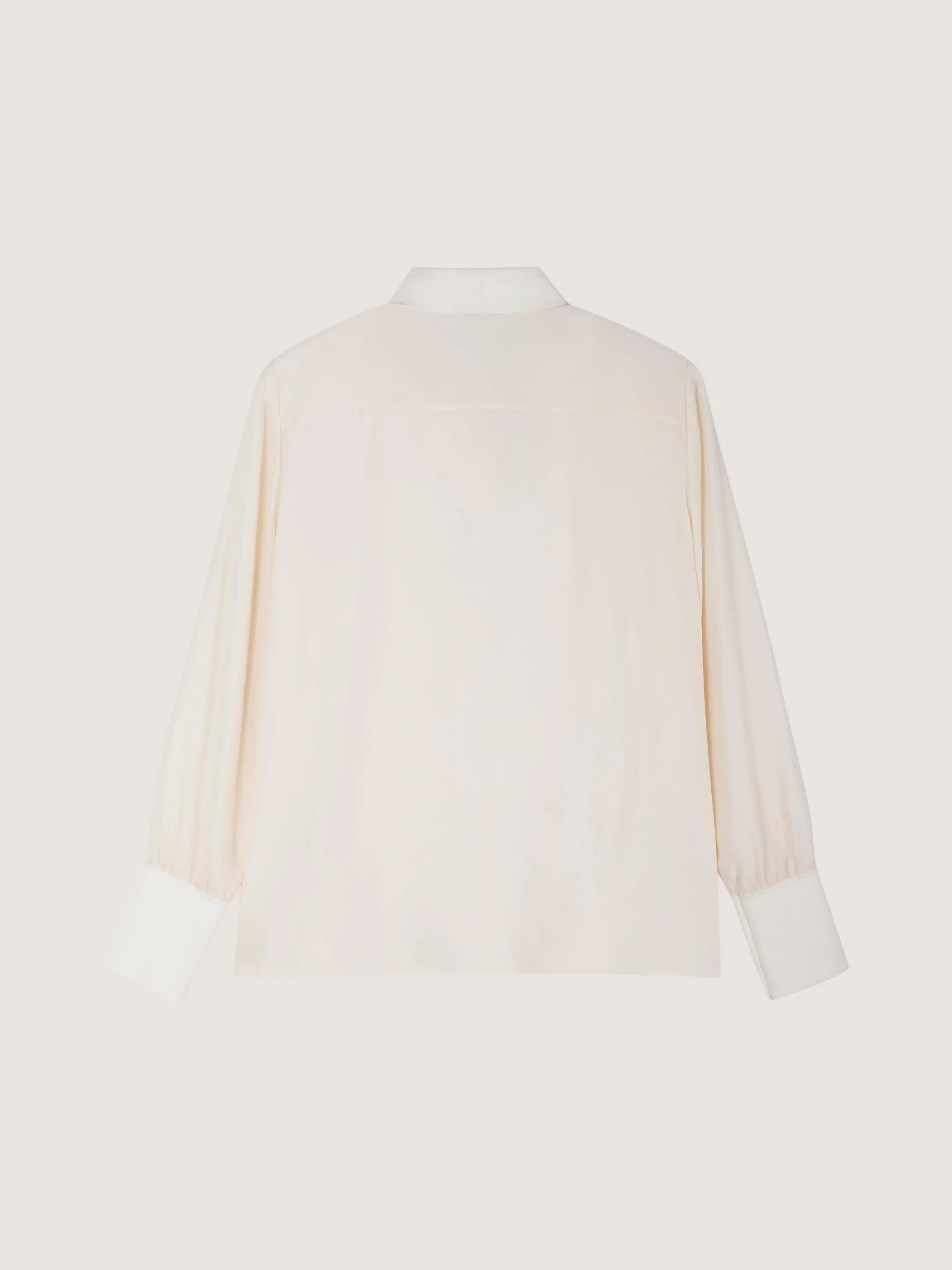 SILK BUTTONED DOWN BLOUSE WITH ELASTIC SLEEVE DETAIL - Image 7