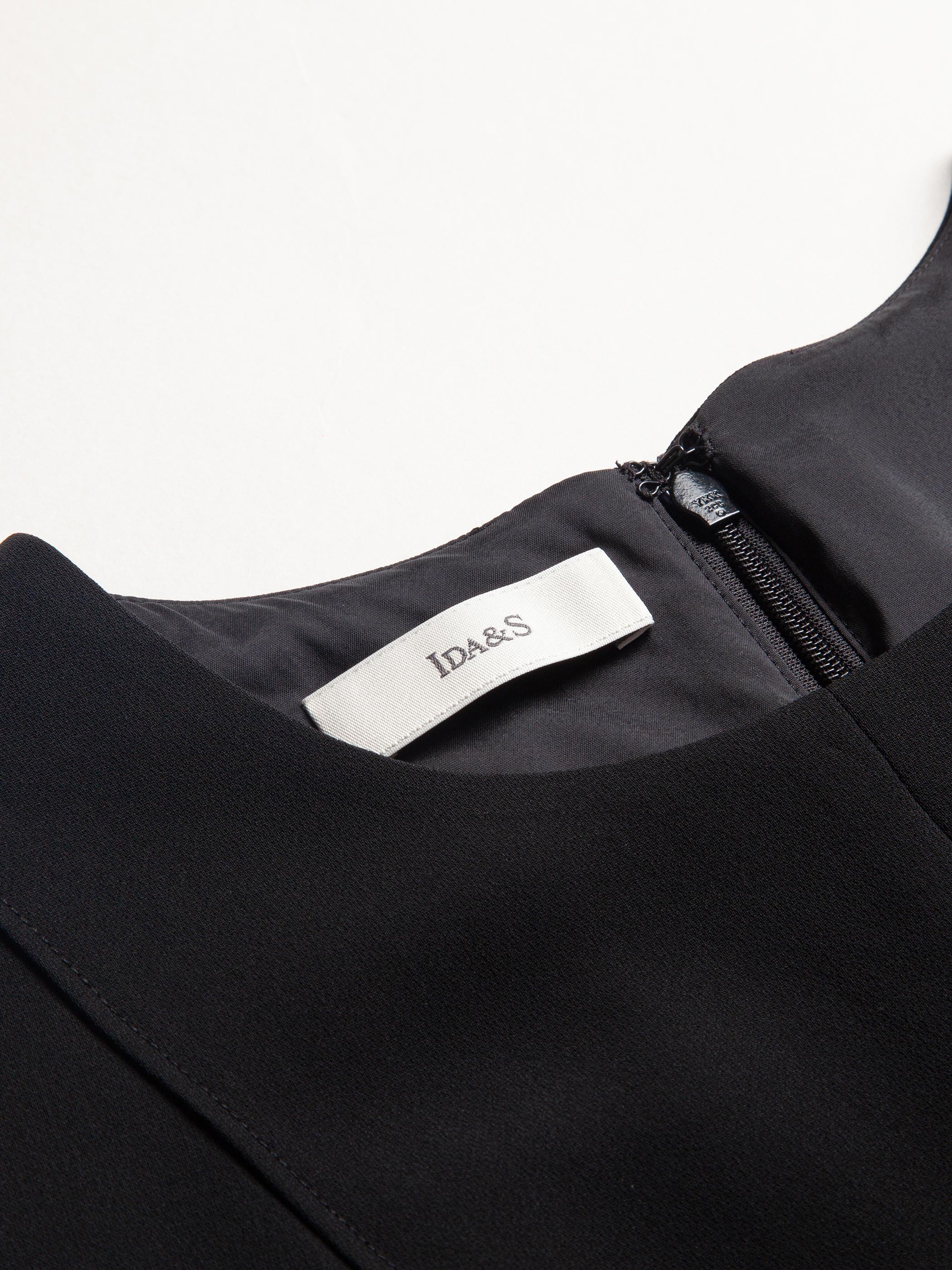 SLEEVELESS KNEE LENGTH BLACK DRESS W/ DOUBLE CHIFFON LAYER - Image 7