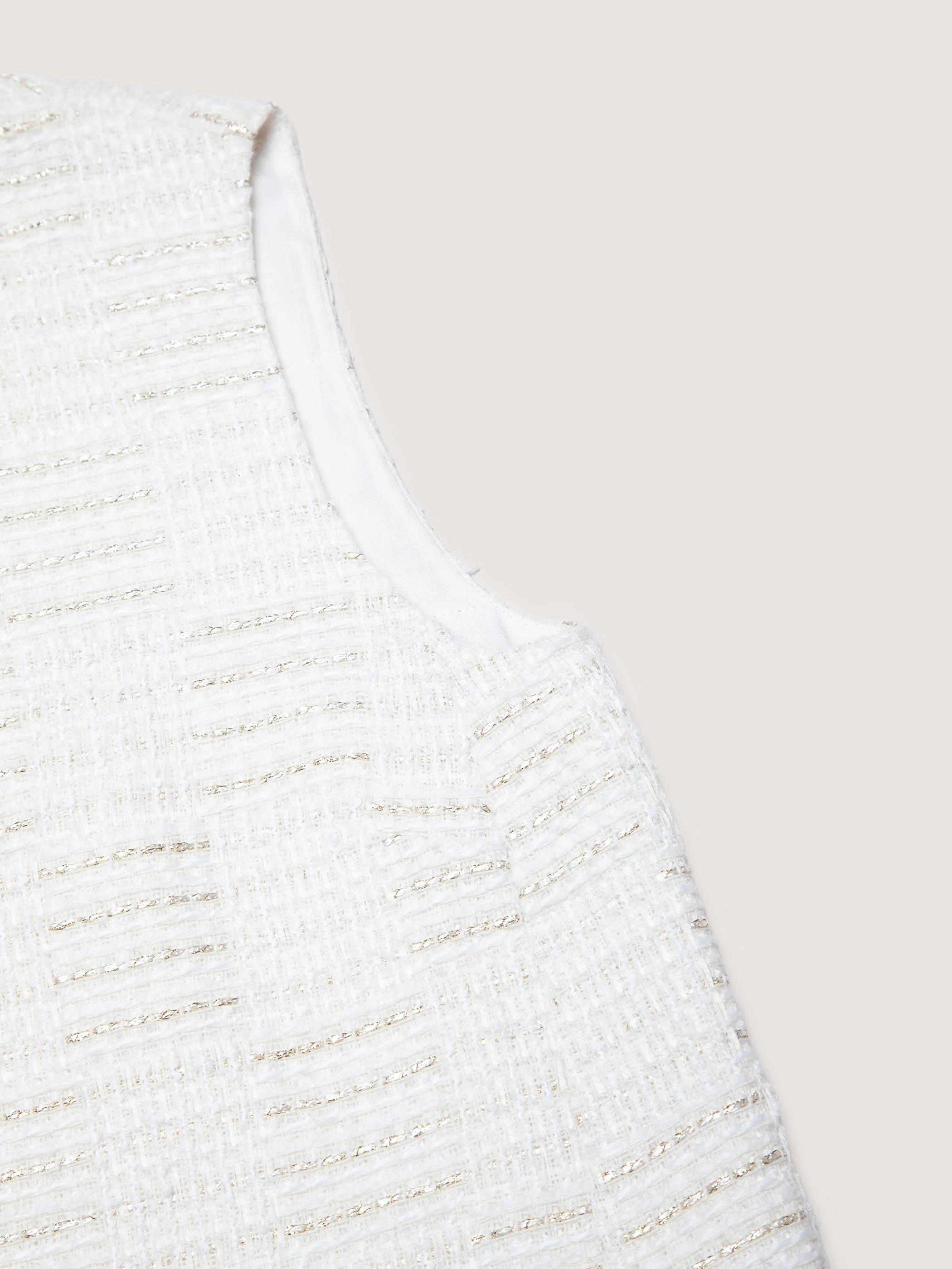 SLEEVELESS TWEED DRESS WITH FRINGE DETAIL - Image 10