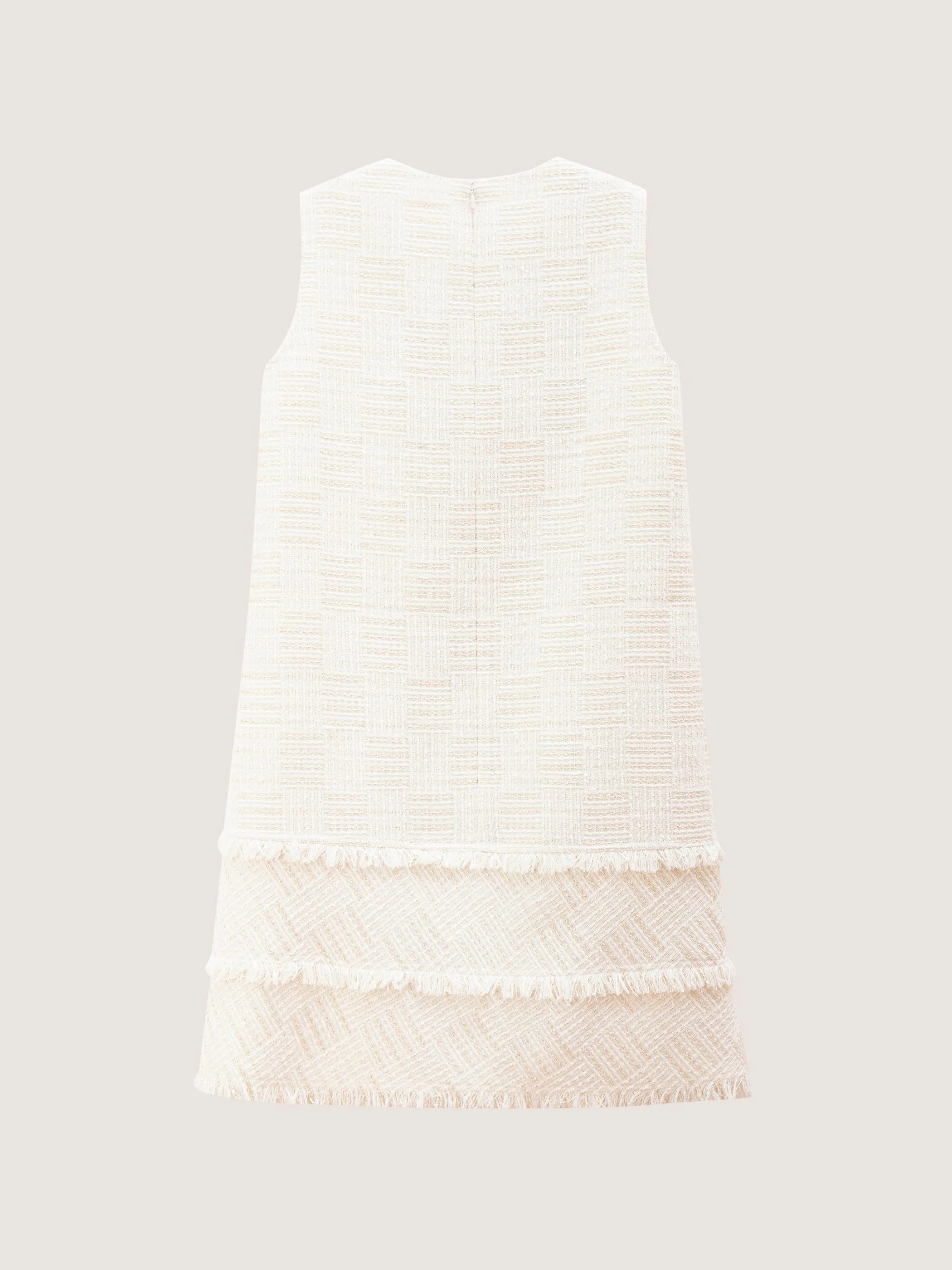SLEEVELESS TWEED DRESS WITH FRINGE DETAIL - Image 8