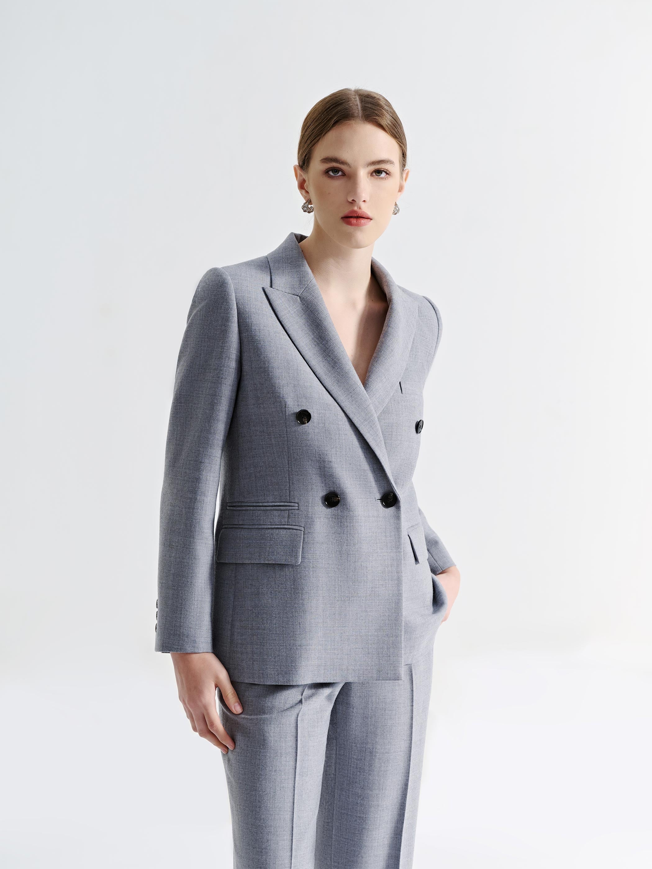SOFIA DOUBLE BREASTED WOOL BLAZER - Image 4