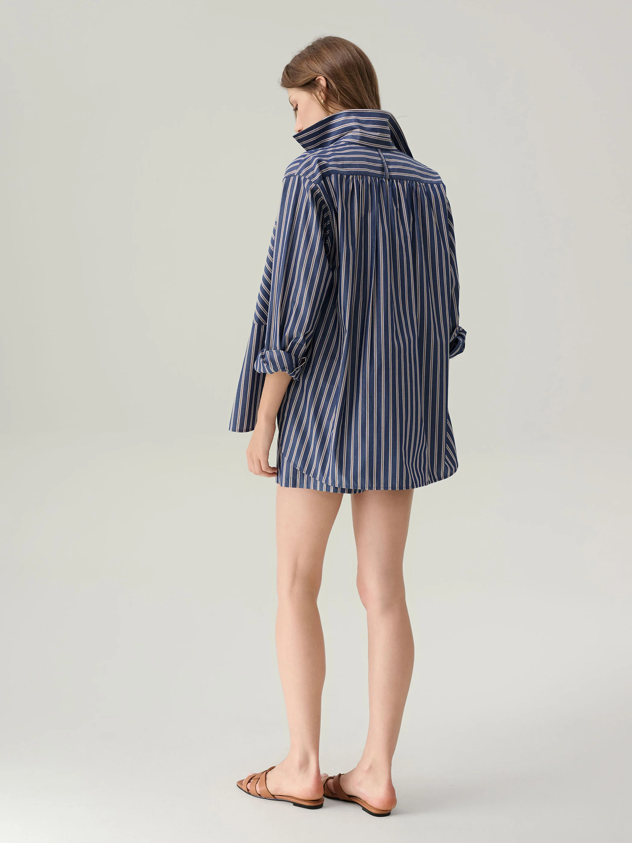 Sybil Striped Cotton Button Down Top - Image 3