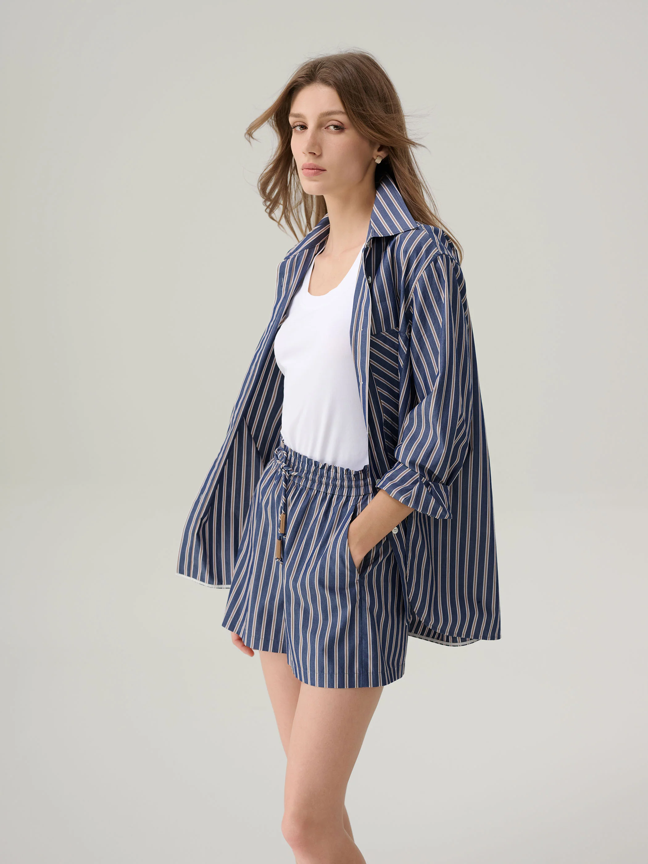 Sybil Striped Cotton Button Down Top - Image 4