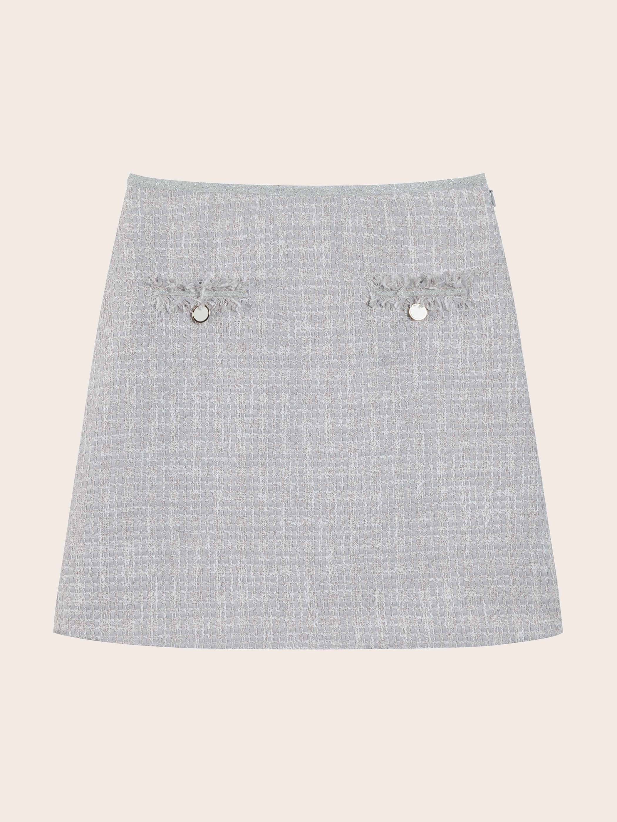 SYLVIA MID WAIST TWEED SKIRT W/ FRONT POCKETS - Image 6
