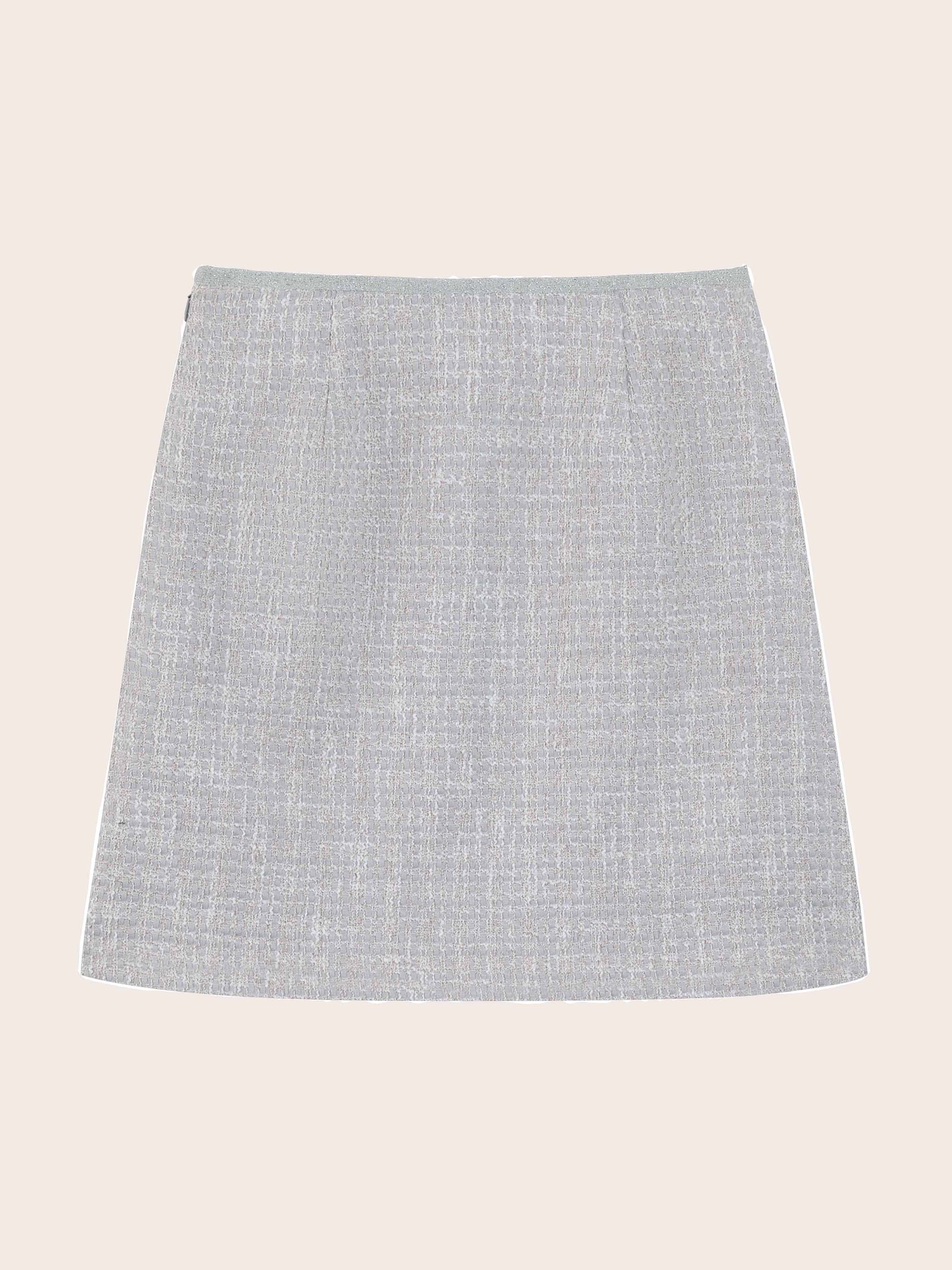 SYLVIA MID WAIST TWEED SKIRT W/ FRONT POCKETS - Image 7