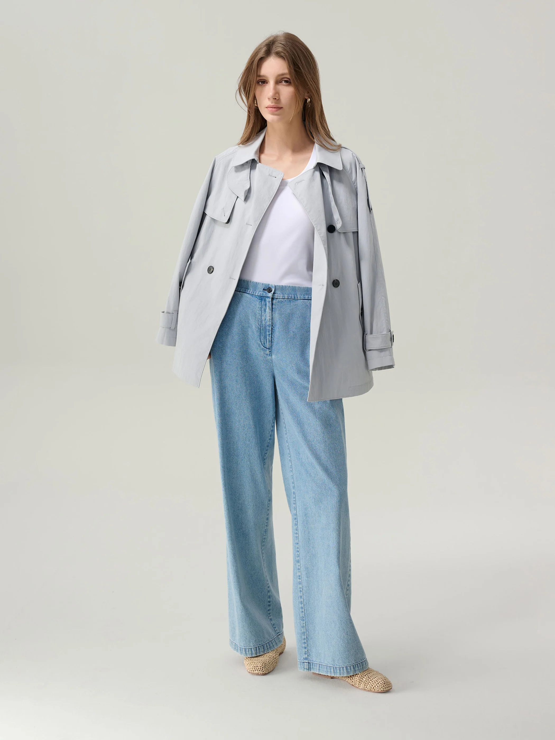 Sylvia Cotton/Silk White T-Shirt - Image 4