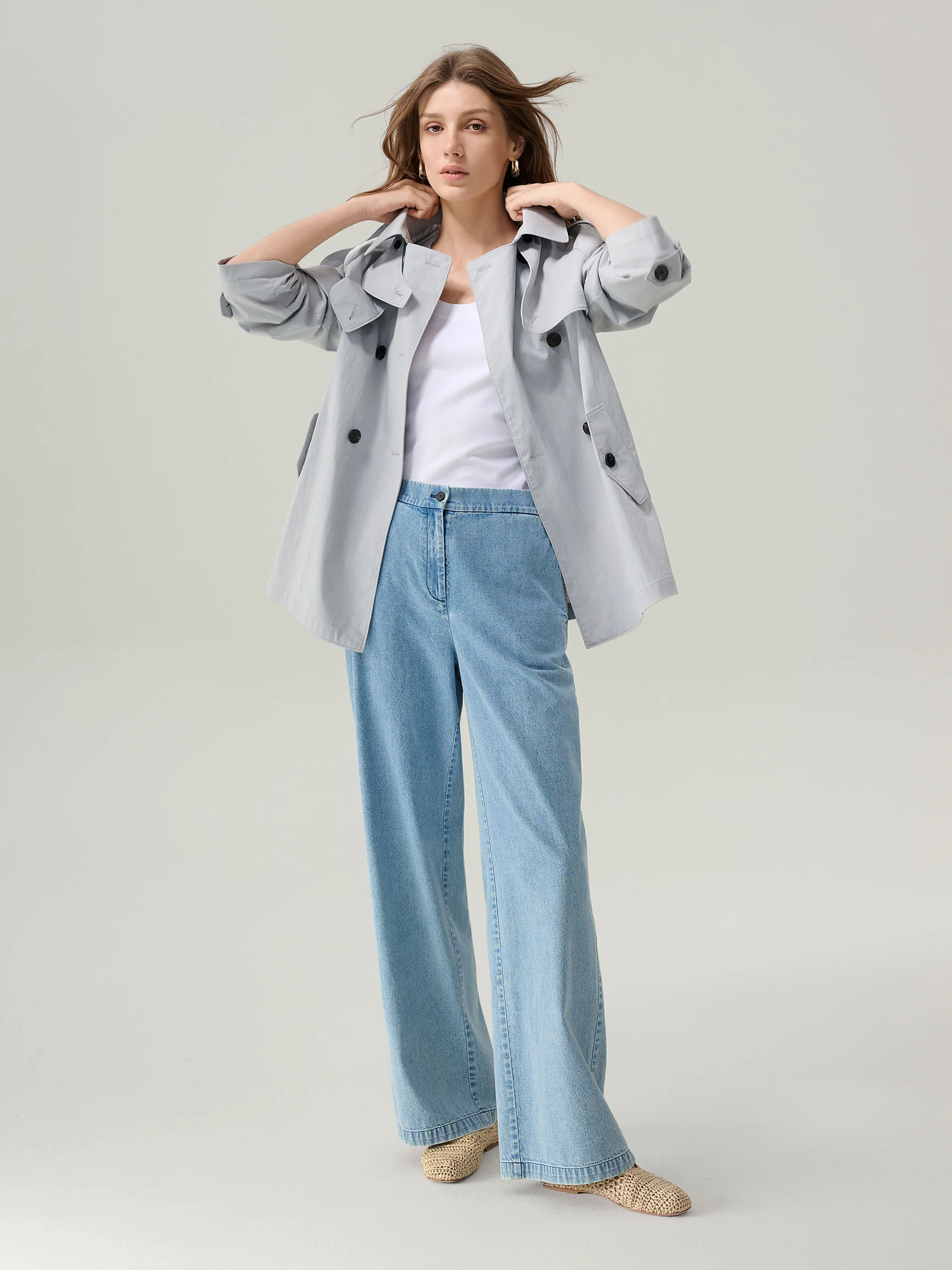 Sylvia Cotton/Silk White T-Shirt - Image 5