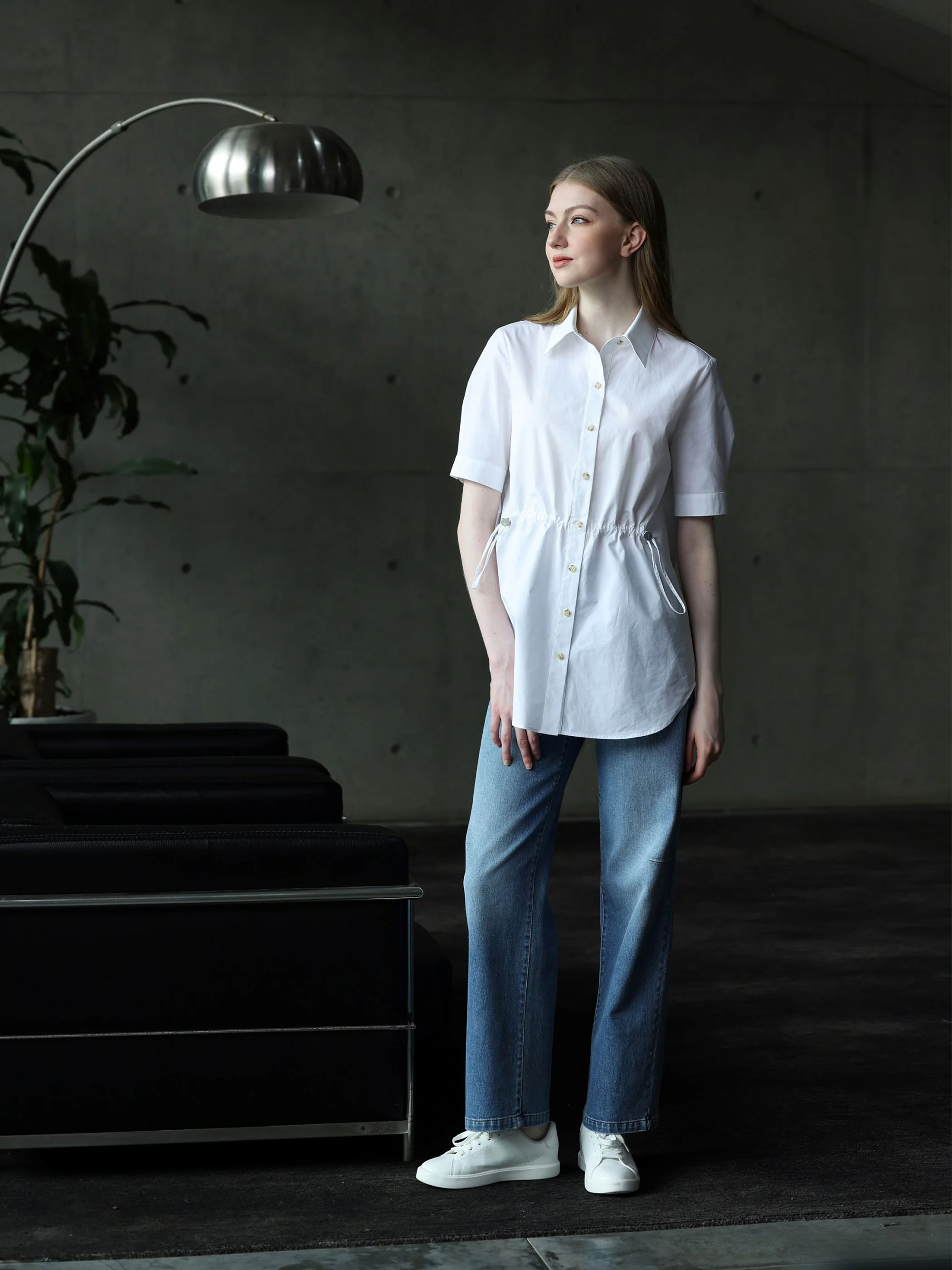 TUNIC BLOUSE W/ DRAWSTRING WAIST DETAIL - Image 2