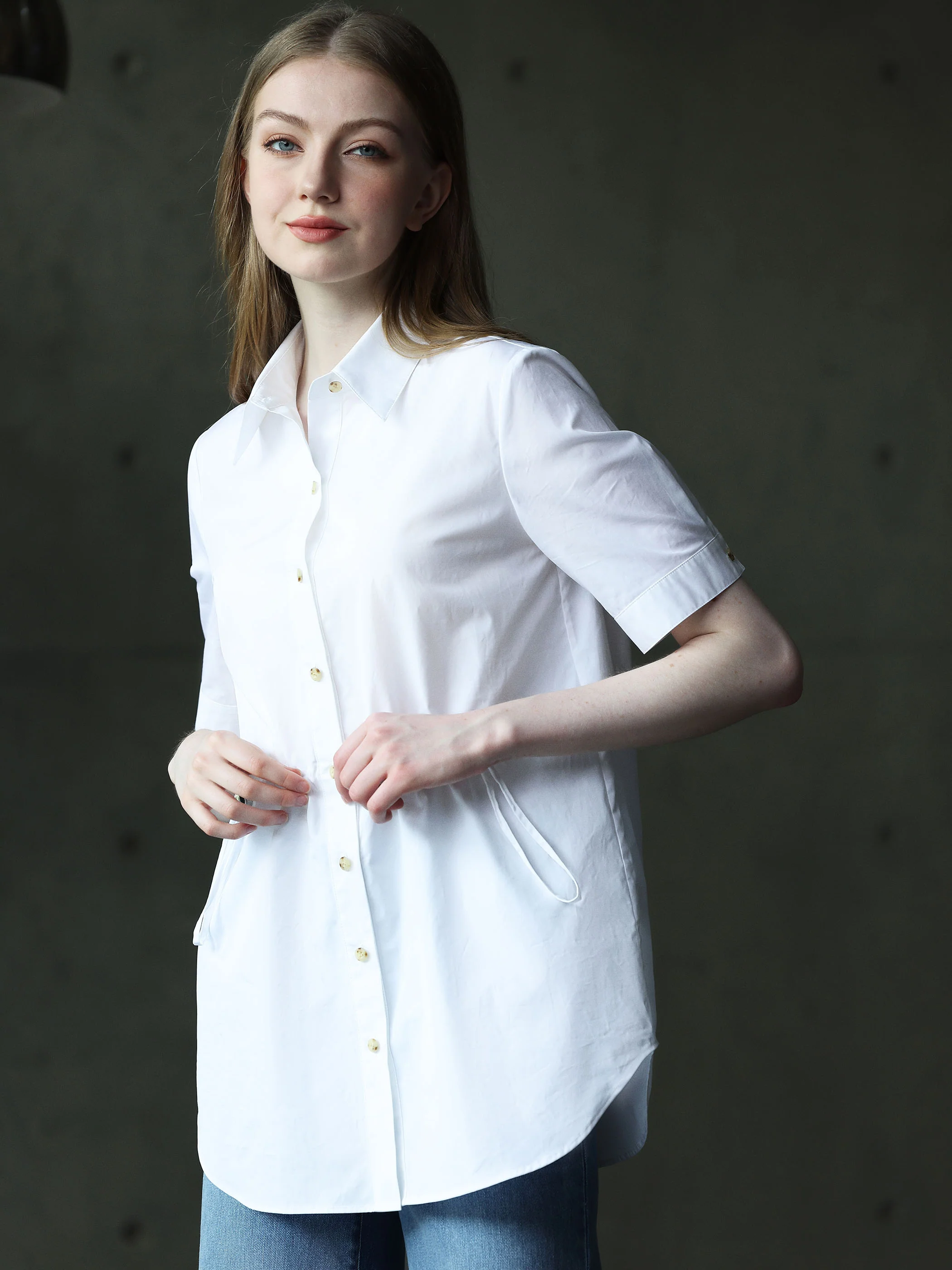 TUNIC BLOUSE W/ DRAWSTRING WAIST DETAIL - Image 5