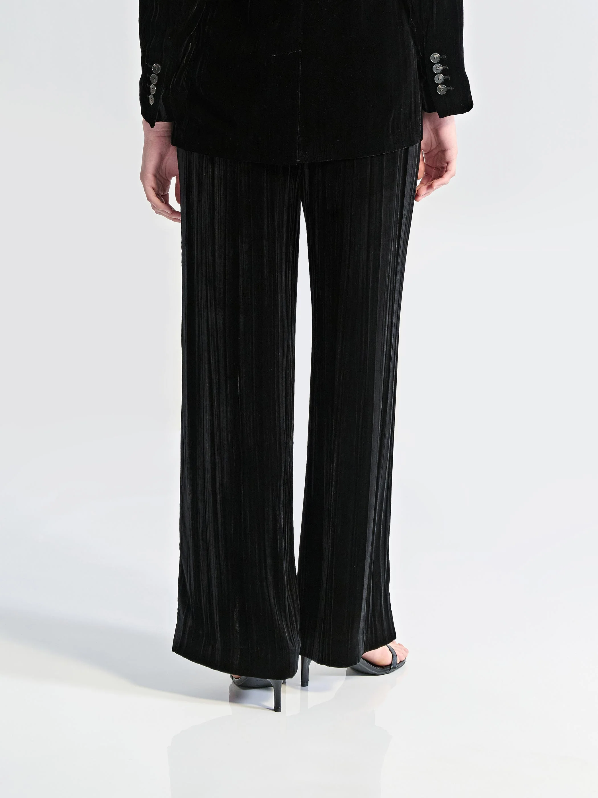 VELVET MID WAIST ELASTIC PANTS - Image 3