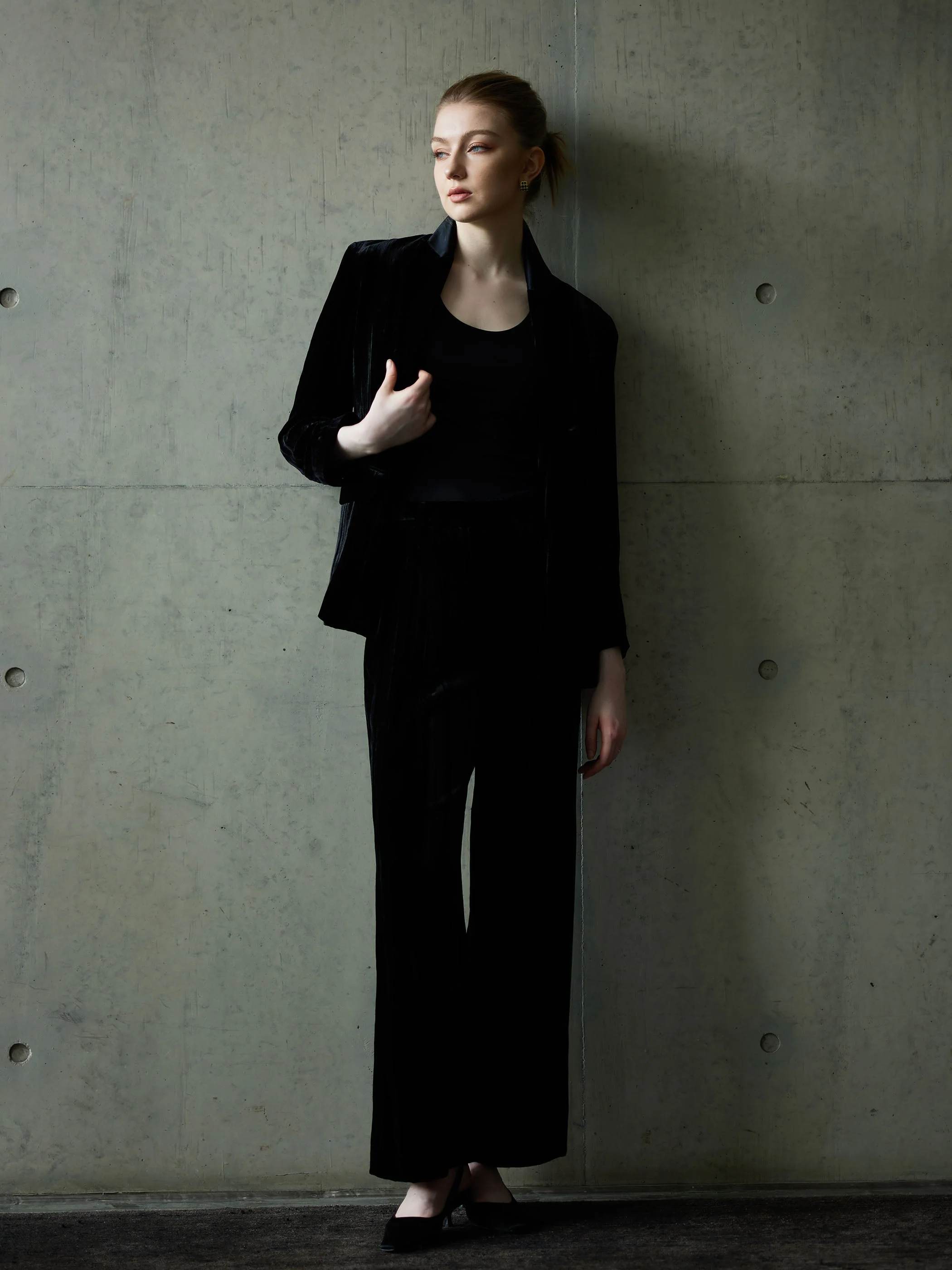 VELVET MID WAIST ELASTIC PANTS - Image 7