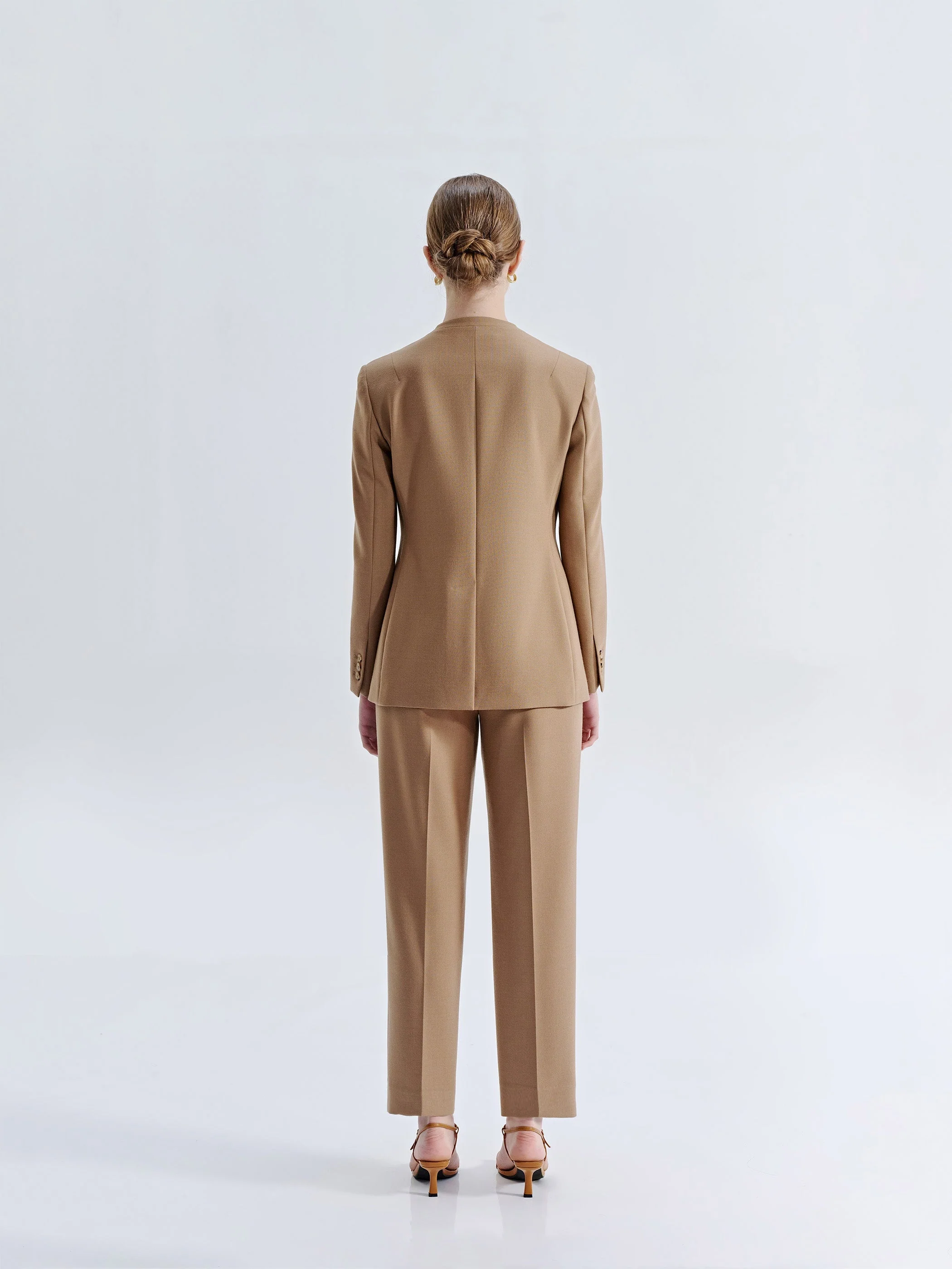 SIENNA WOOL COLLARLESS SUIT JACKET - Image 8