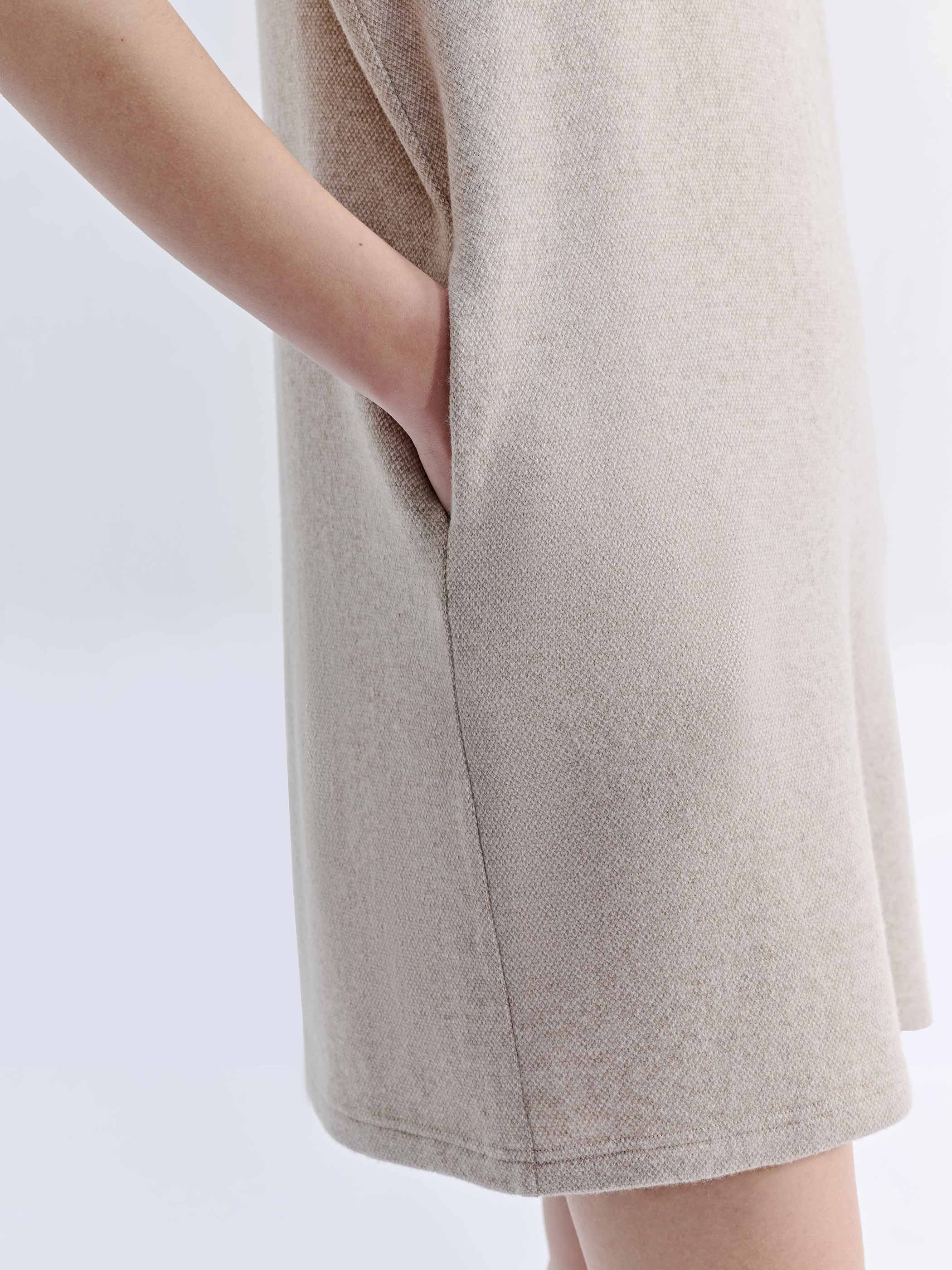 WOOL CASHMERE CAP SLEEVES SHEATH DRESS - Image 4