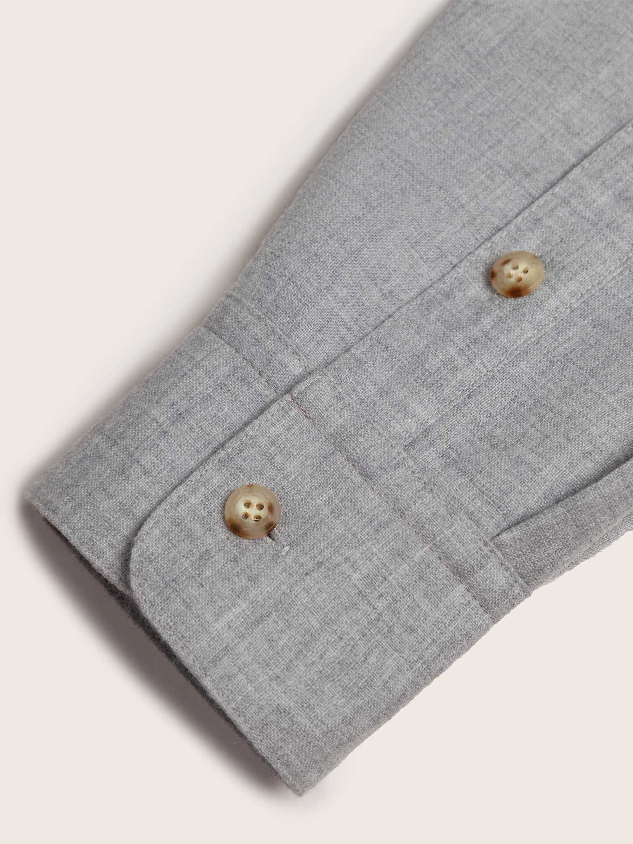 WOOL LONG SLEEVE BUTTON DOWN BLOUSE W/ TRIM DETAIL - Image 10