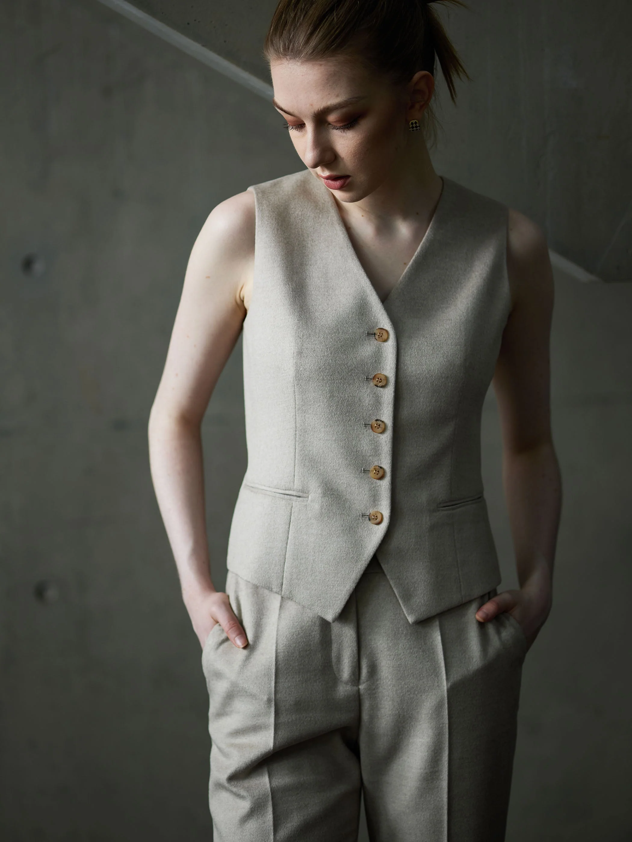 WOOL STRAIGHT LEG SUIT PANTS - Image 10