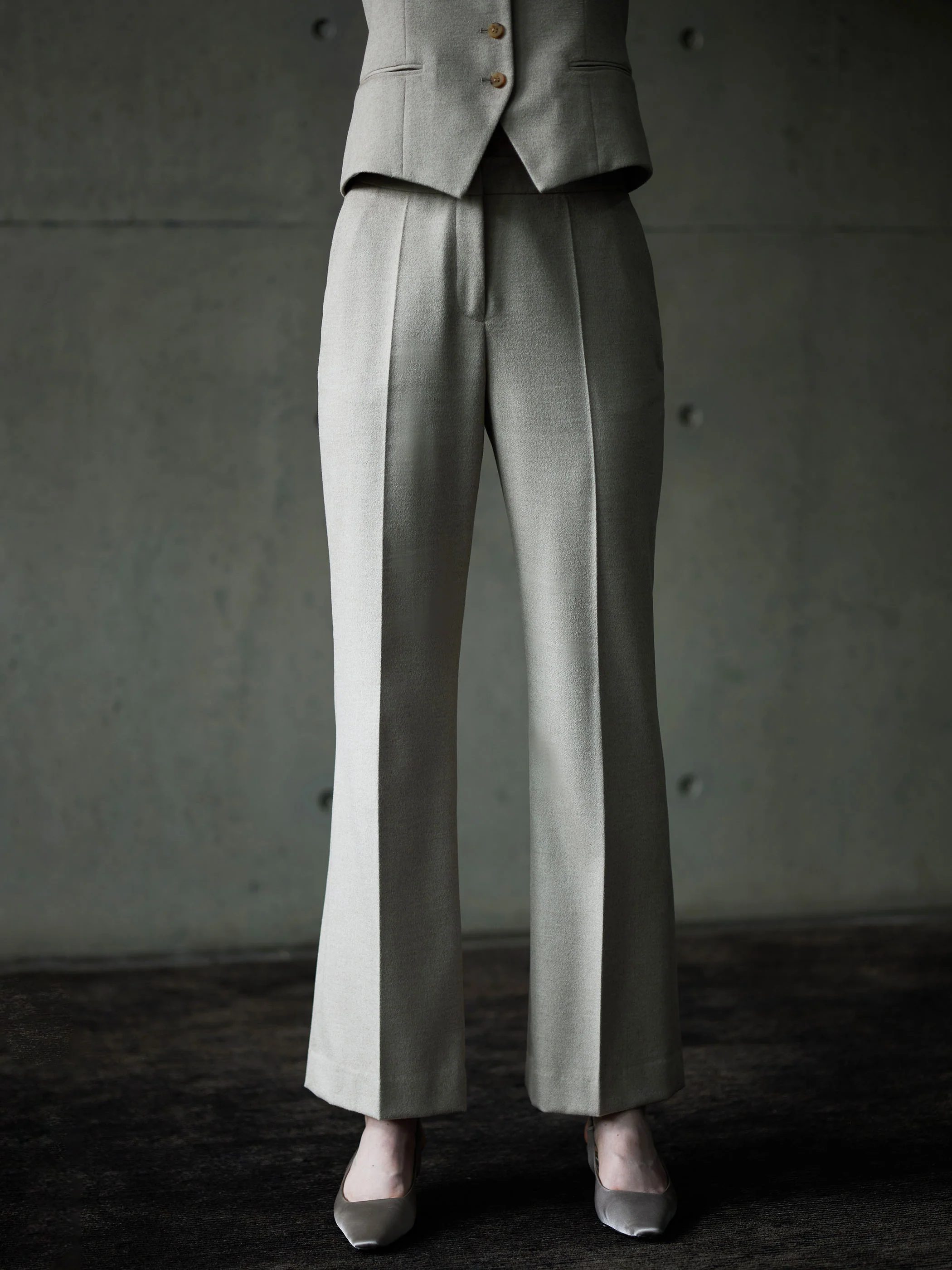 WOOL STRAIGHT LEG SUIT PANTS - Image 7