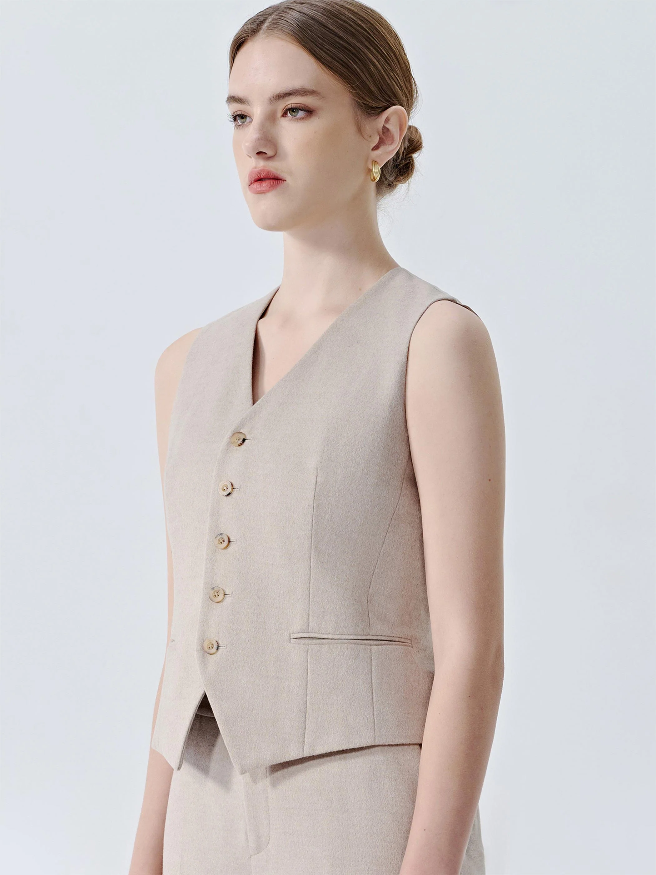 LIORA SILK WOOL SUIT VEST - Image 4